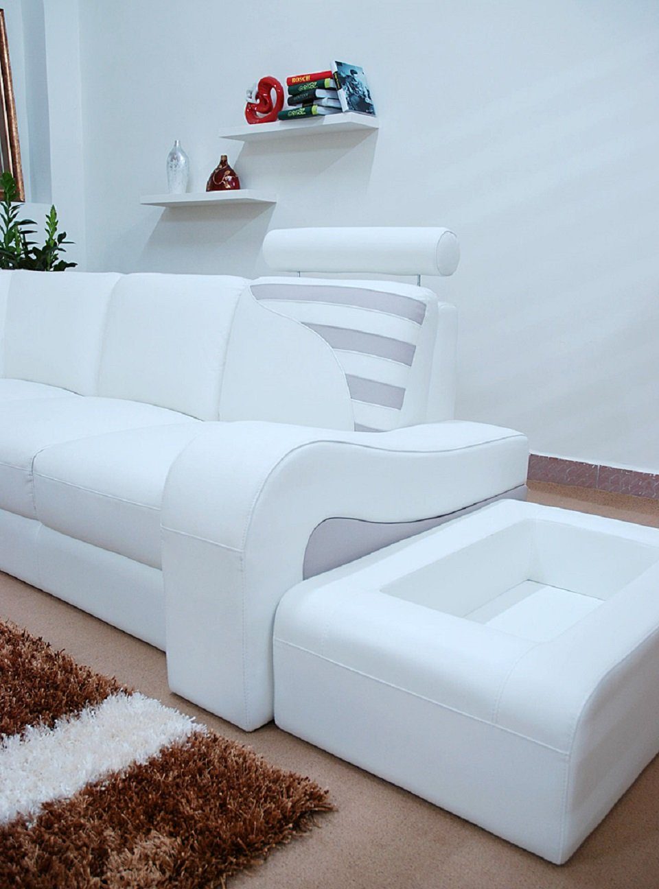 Ecke L JVmoebel Couch Moderne Polster Hocker Ecksofa, Sofa Wohnlandschaft Sitz Form +