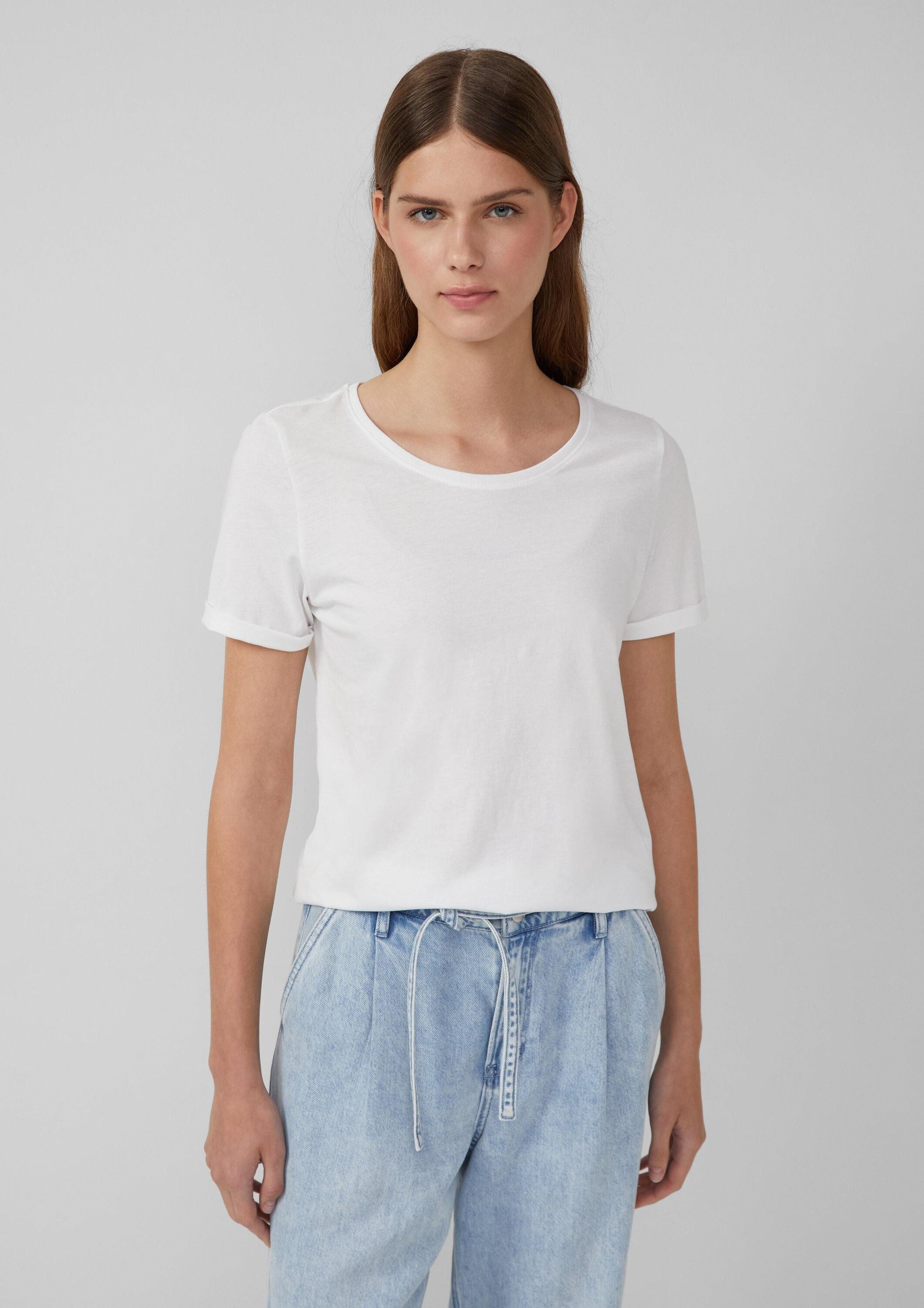 s.Oliver Kurzarmshirt T-Shirt T-Shirt mit Ärmelumschlag günstig online kaufen