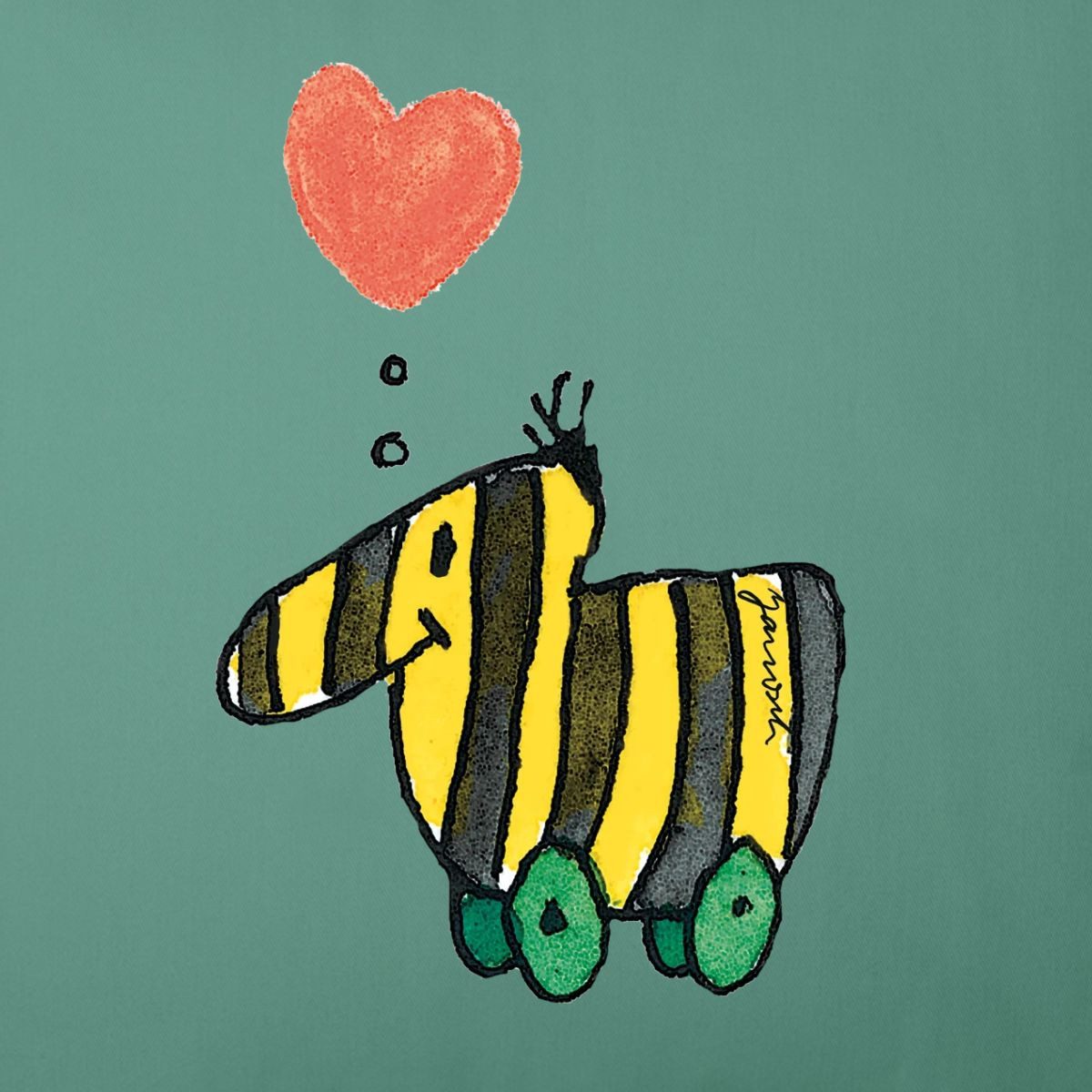 Spreadshirt Kissenbezug Janosch Große Tigerente Mit Herz Liebe Kissenbezug 45x45 cm