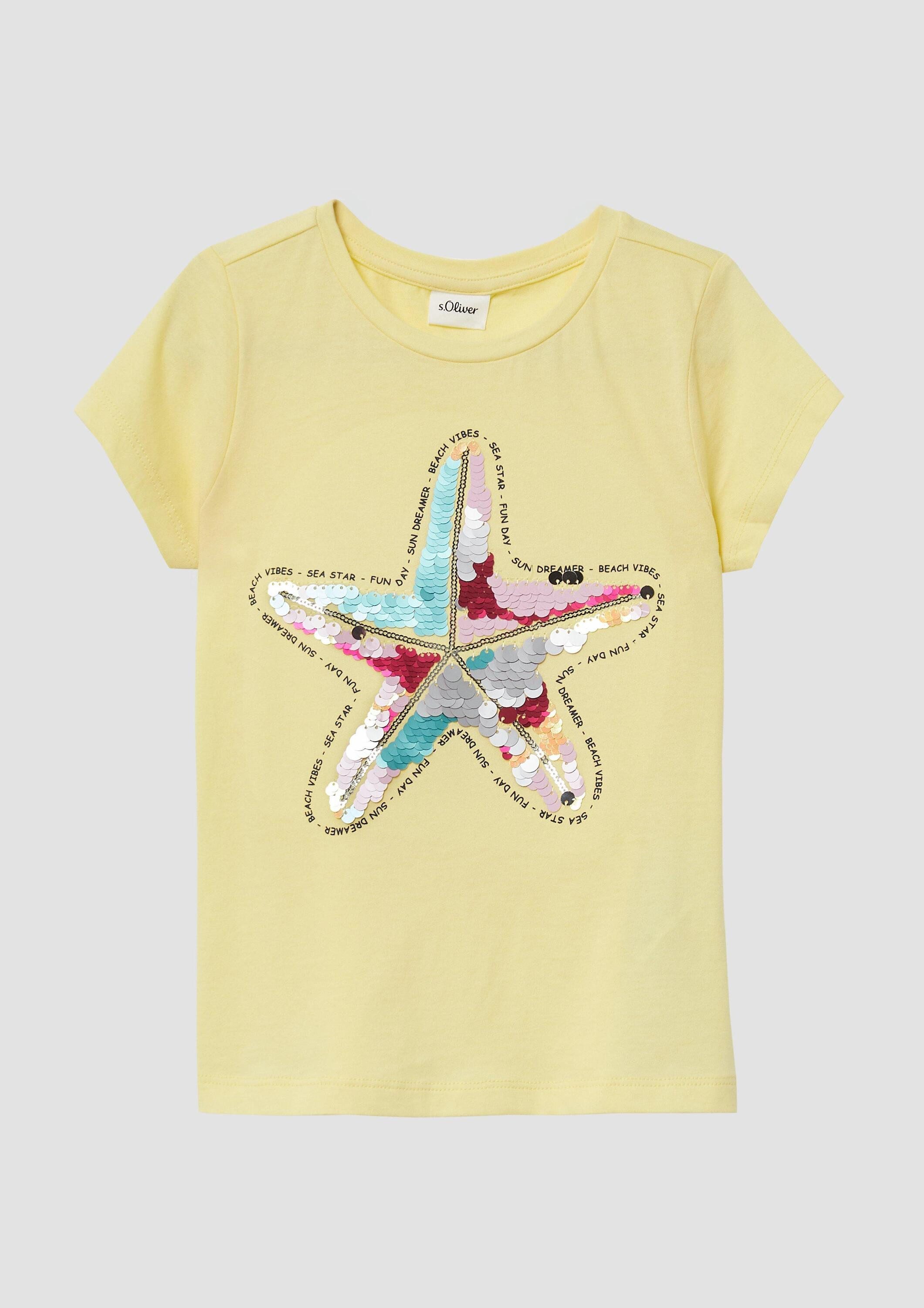 s.Oliver Kurzarmshirt T-Shirt T-Shirt im A-Shape mit Wendepailletten