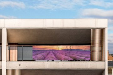 MuchoWow Balkonsichtschutz Lavendel - Frankreich - Sonnenuntergang - Natur (1-St) Balkonbanner, Sichtschutz für den Balkon, Robustes und wetterfest