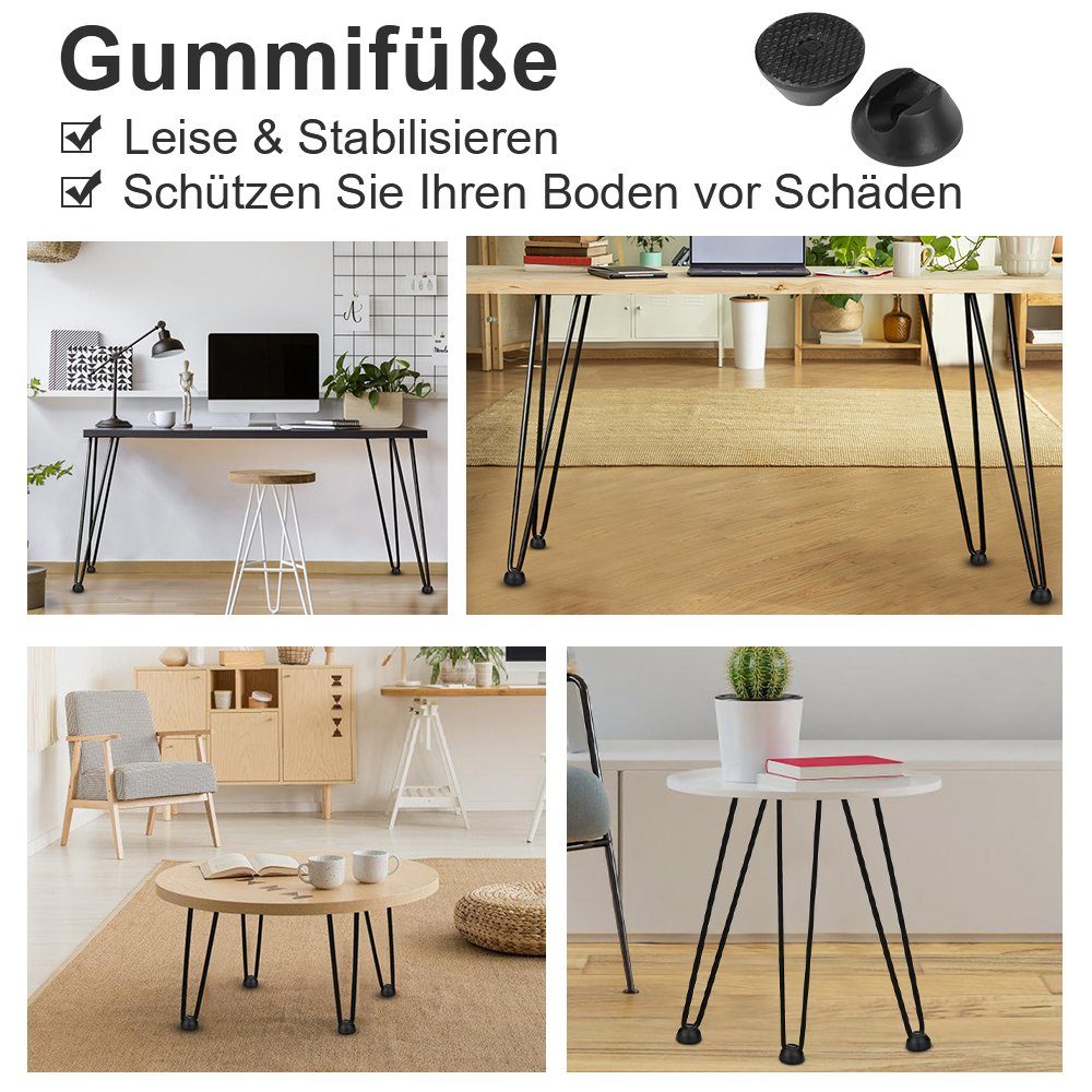 Fußscheibe Lospitch mit Tischbein 3-Streben Haarnadelbeine Legs Austauschbare angeschweißt 4x Tisch Hairpins, Tischbeine Hairpin