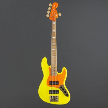Fender E-Bass, E-Bässe, 5-Saiter E-Bässe, MonoNeon Jazz Bass V MN Neon Yellow - E-Bass