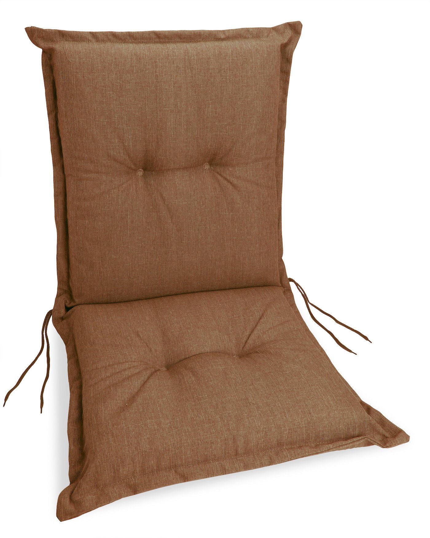 sunnypillow Stuhlkissen 1 Stück Gartenstuhlauflage Niedriglehner 100 x 50 x 9 cm, Indoor / Outdoor Stuhlauflage Stuhlkissen, Braun