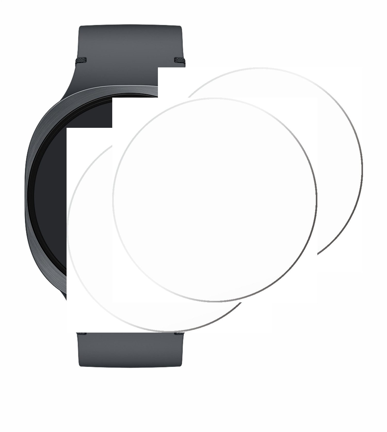 Savvies Displayschutzglas Schutzglas für Samsung Galaxy Watch 8 (44 mm), 3 Stück, Displayschutz 9H Glas Klar Transparent