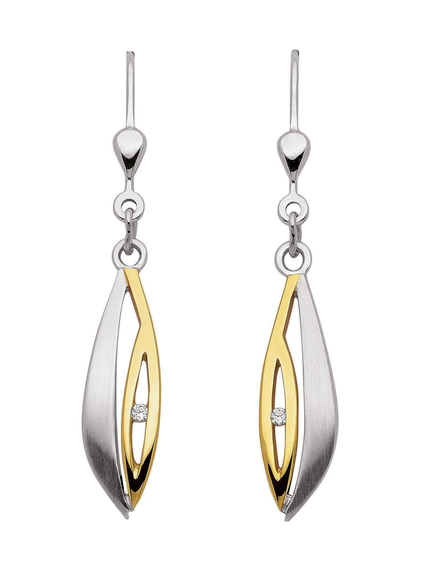 Damen Schmuck Adelia´s Paar Ohrhänger 1 Paar 925 Silber Ohrringe / Ohrhänger mit Zirkonia, 925 Sterling Silber Silberschmuck für