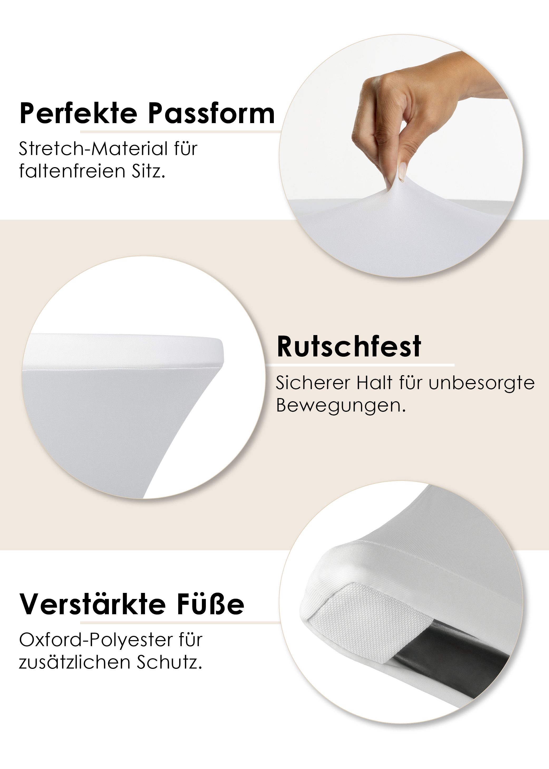 Gräfenstayn Stehtischhusse 2er Set Stretchbezug Stehtisch Hussen, Elegante Stehtischhusse für Bistrotische