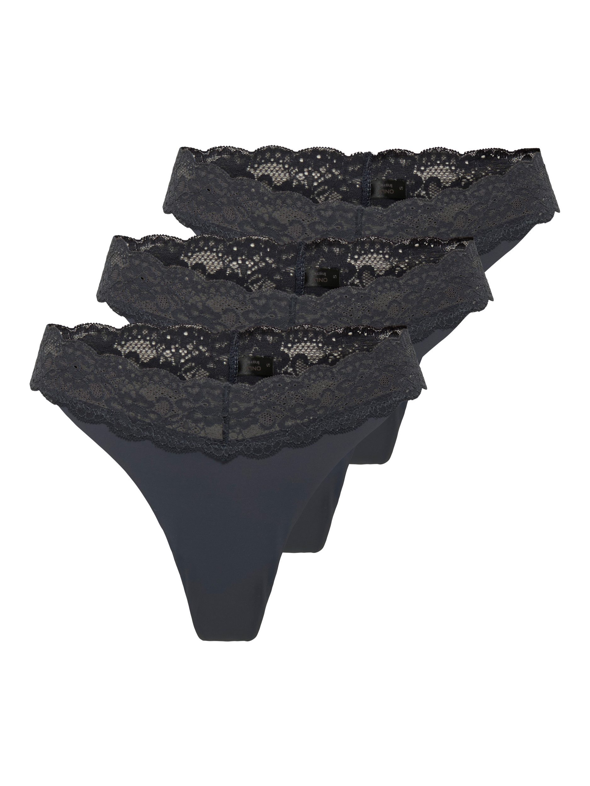 ONLY Tanga ONLCHLOE LACE S.S THONG 3-PACK ACC (Packung, 3-St) günstig online kaufen