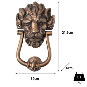 Moritz Dekoobjekt Löwenkopf Bronze, Türklopfer AntikStil Türklingel Rustikal Dekoration Jugendstil Türgong