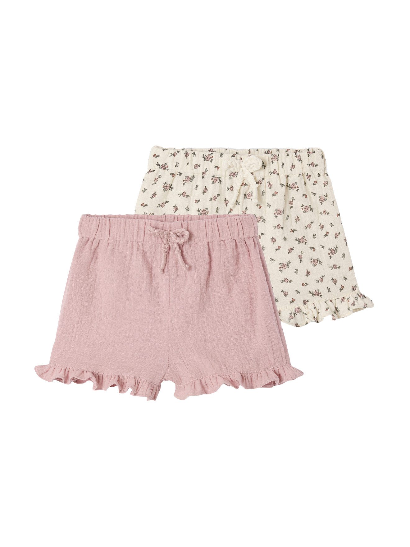 Bermudas 2er-Pack Baby Shorts für Neugeborene, Musselin