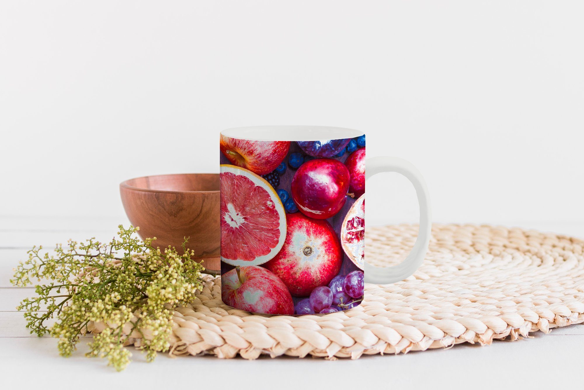 MuchoWow Tasse Obst - Geschenk Keramik, Farben, Teetasse, Teetasse, Regenbogen Becher, - Kaffeetassen