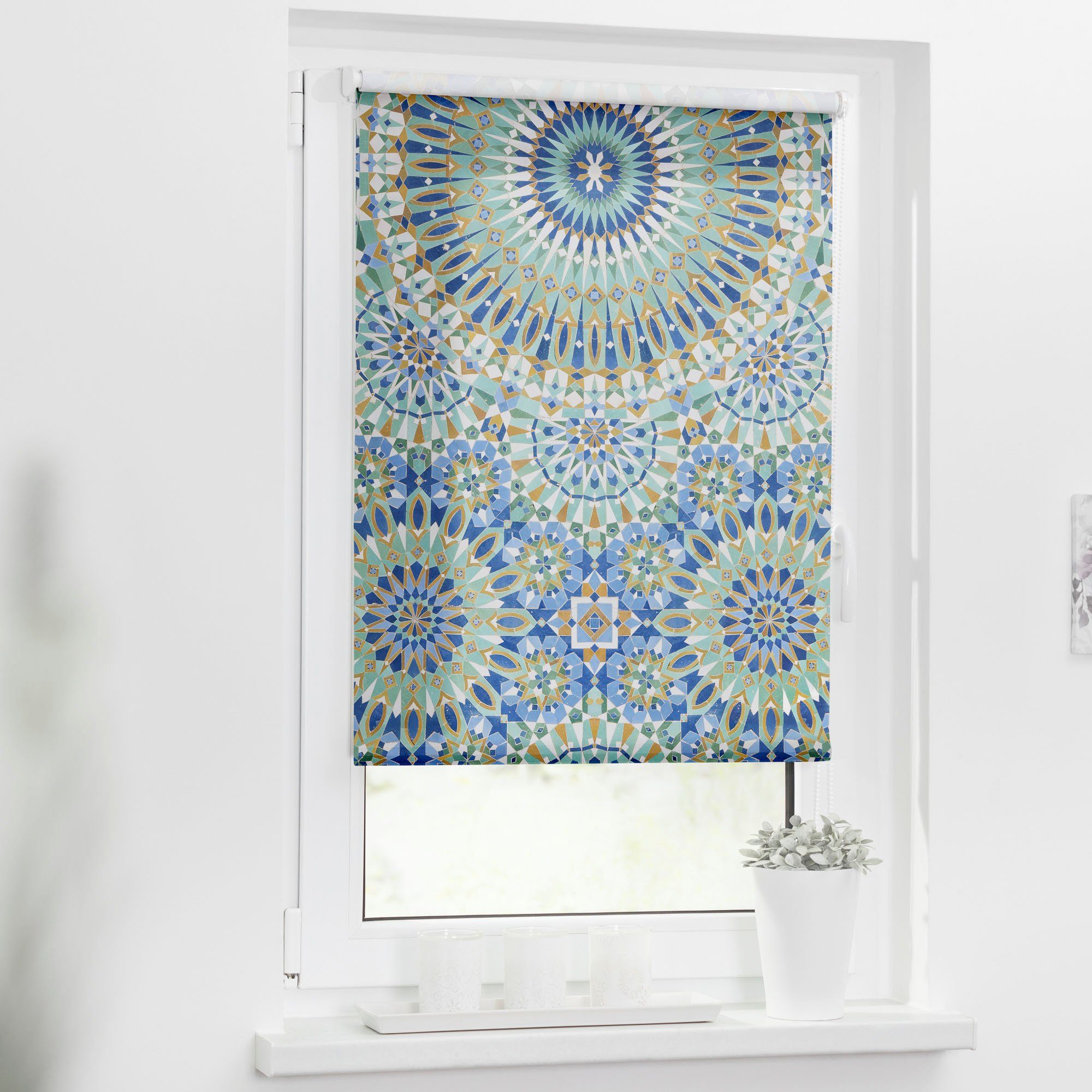 Seitenzugrollo Rollo Klemmfix, ohne Bohren, blickdicht, Orientalische Muste günstig online kaufen