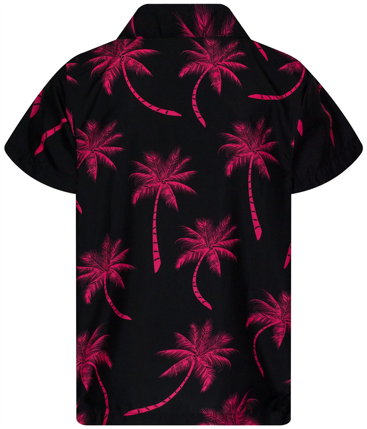 King Kameha Hawaiihemd Palmshadow Funky Hawaii-Hemd Herren Kurzarm Front-Tasche Sommerhemd