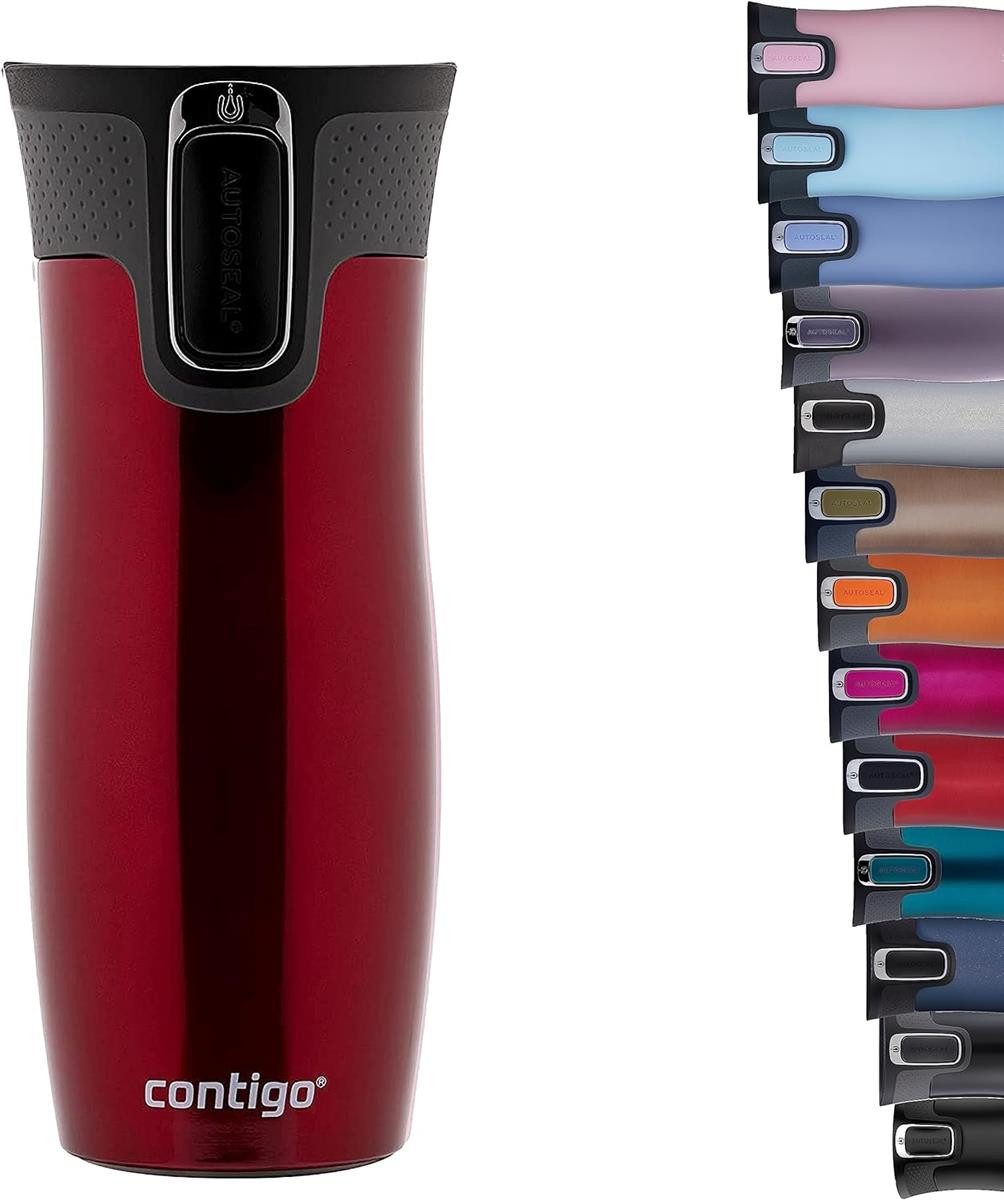 CONTIGO Isolierflasche Contigo Thermobecher West Loop Edelstahl Isolierbecher 470 ml Fb. Red