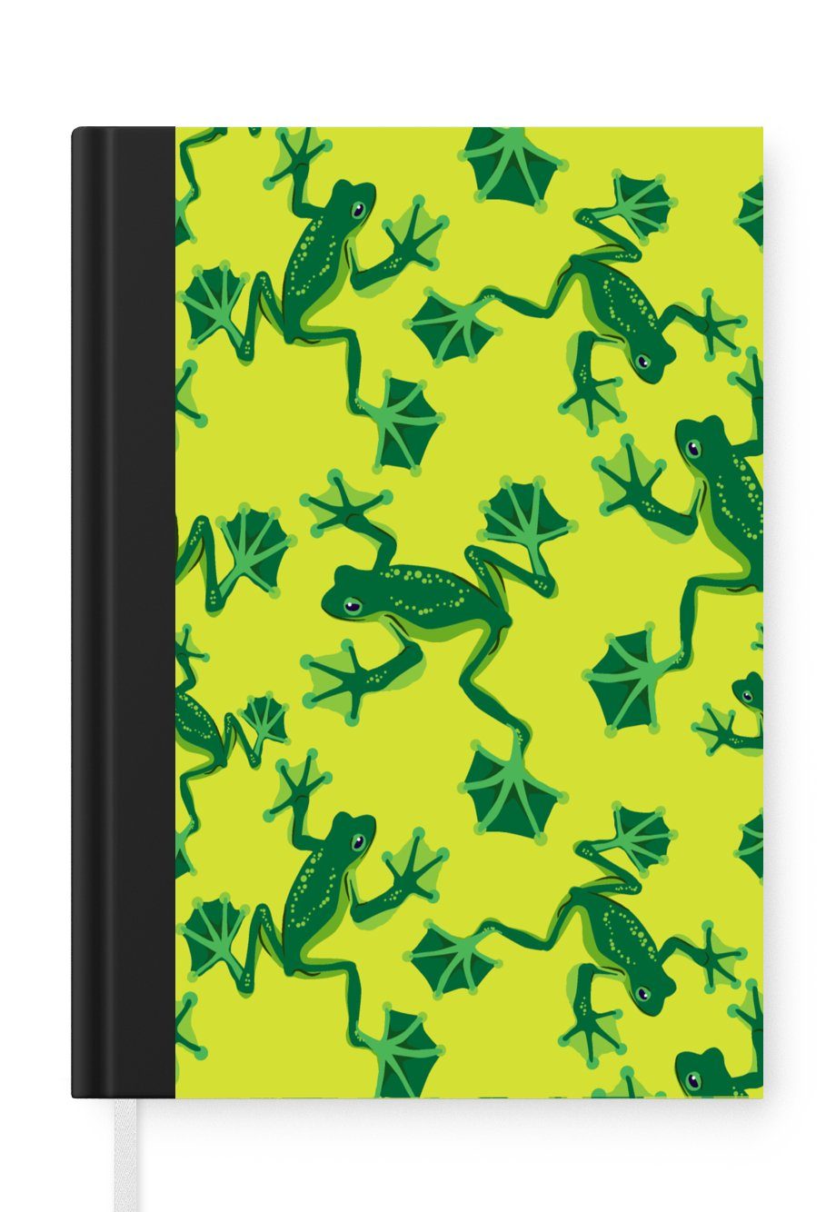 MuchoWow Notizbuch Frosch - Tiere - Dschungel - Muster, Journal, Merkzettel, Tagebuch, Notizheft, A5, 98 Seiten, Haushaltsbuch