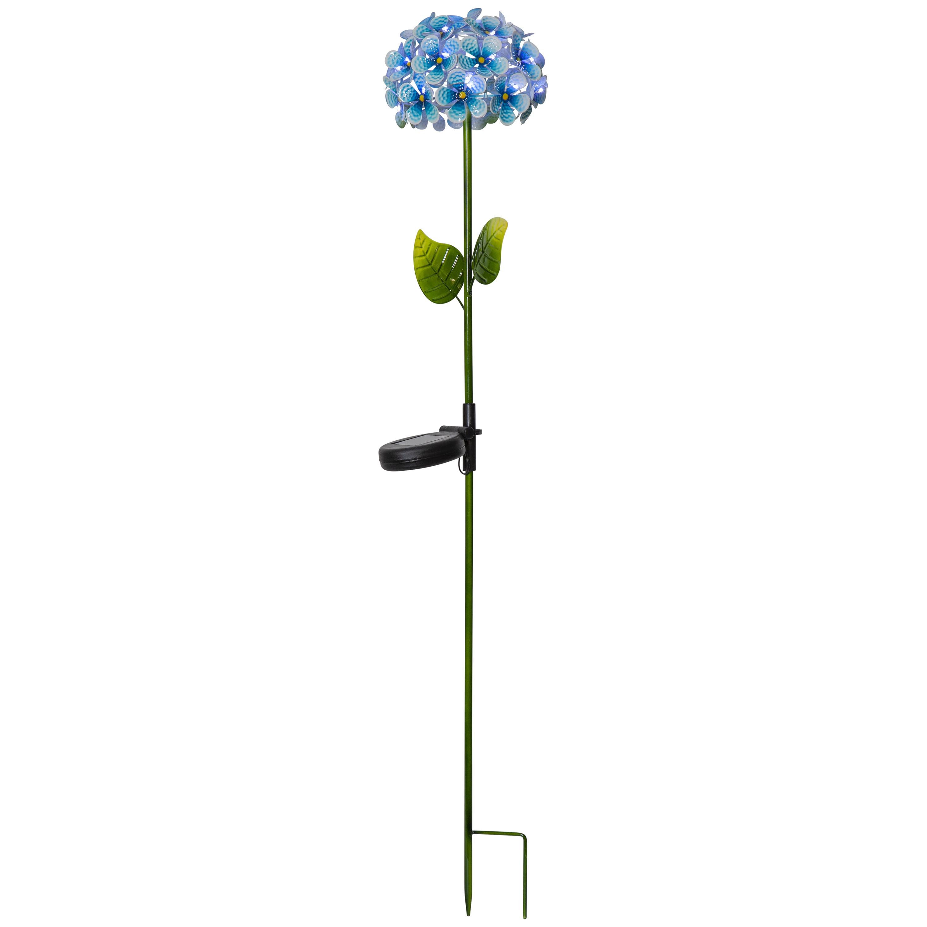 STAR TRADING LED Solarleuchte Hortensia, Solar-Erdspieß Hortensia, blau