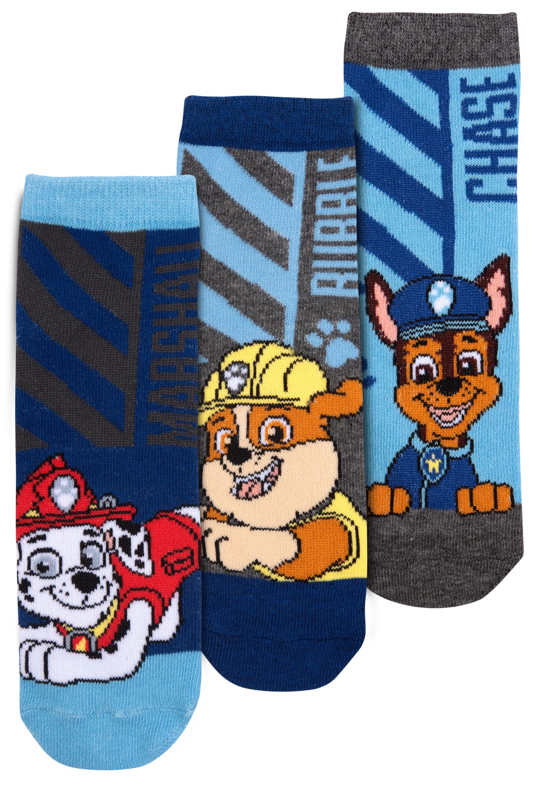 Socken Paw Patrol - Chase, Rubble, Marshall, 3er-Pack