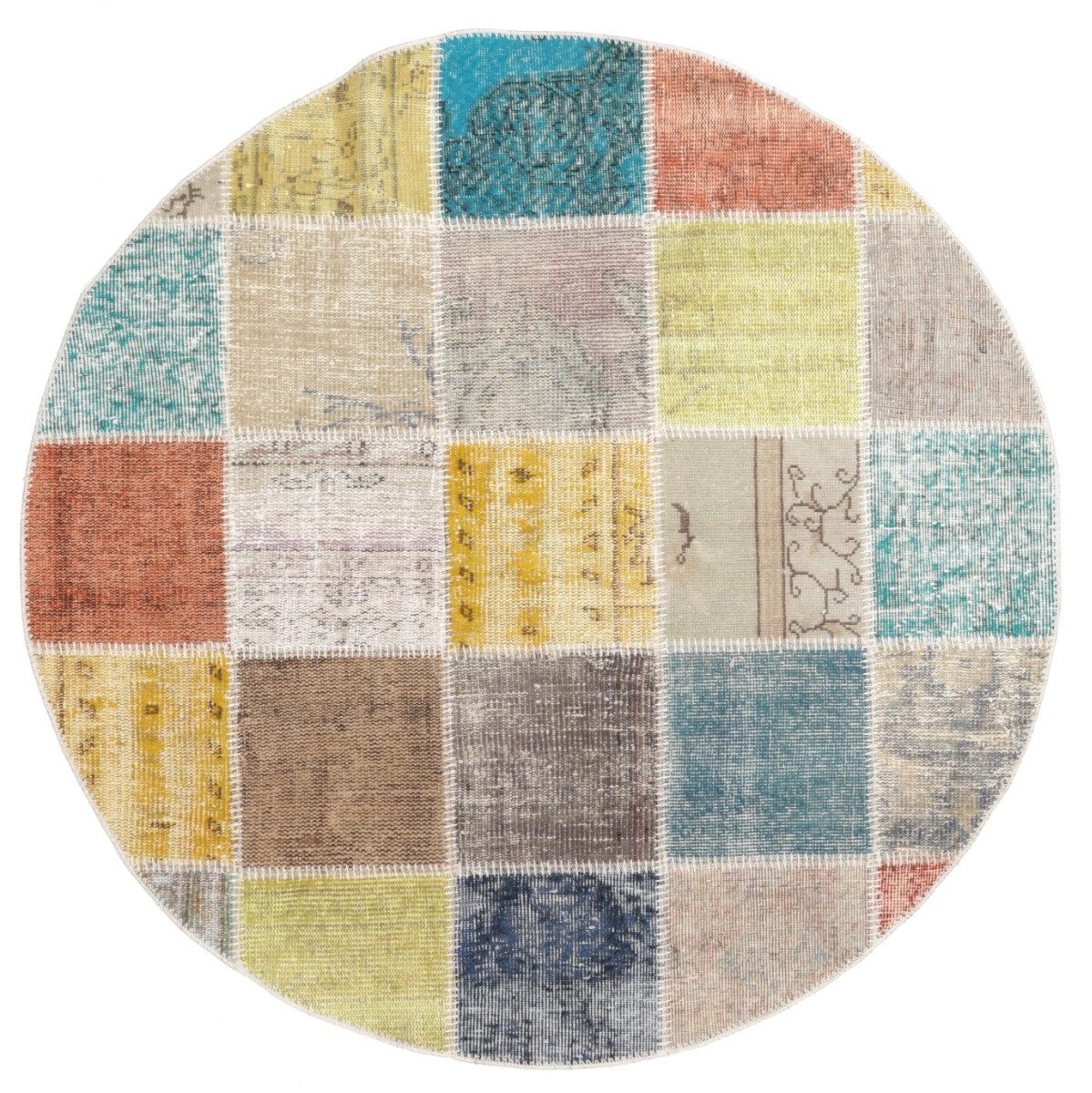 Carpet Avenue Teppich Patchwork 146x146, Rund, Höhe: 8 mm