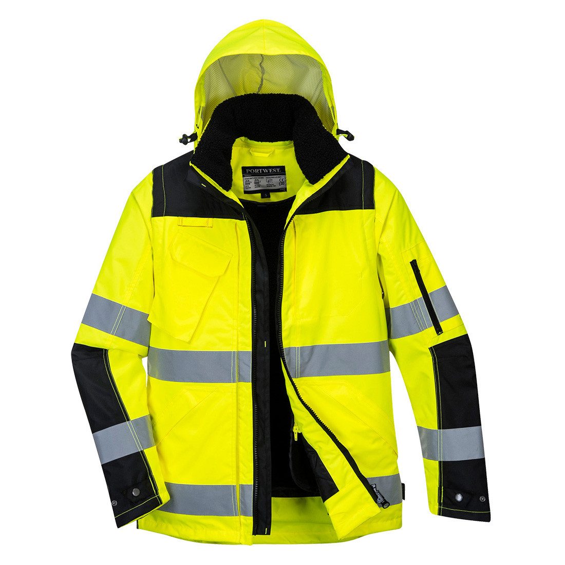 Portwest Arbeitsjacke C469 - Warnschutz Pro 3-in-1 Kontrast Winterjacke Extrem wasserabweisende, umweltbewusste Gewebeausrüstung