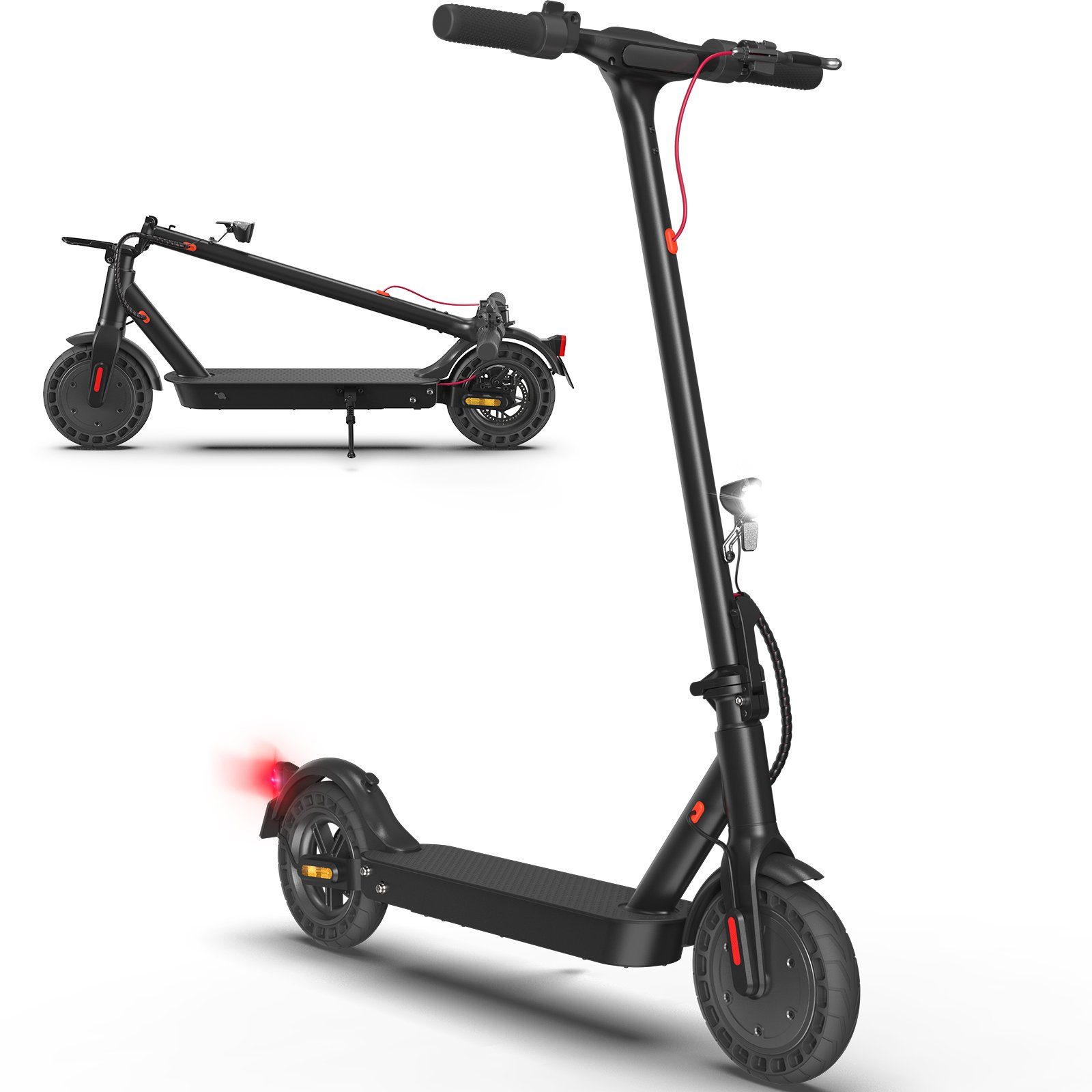 LETGOSPT E-Scooter mit Straßenzulassung, 10 Zoll Faltbarer Electric Scooter  ABE, 10 AH, 500,00 W, 20,00 km/h, Elektroroller Erwachsene mit App & LED  Display, duales Bremssystem
