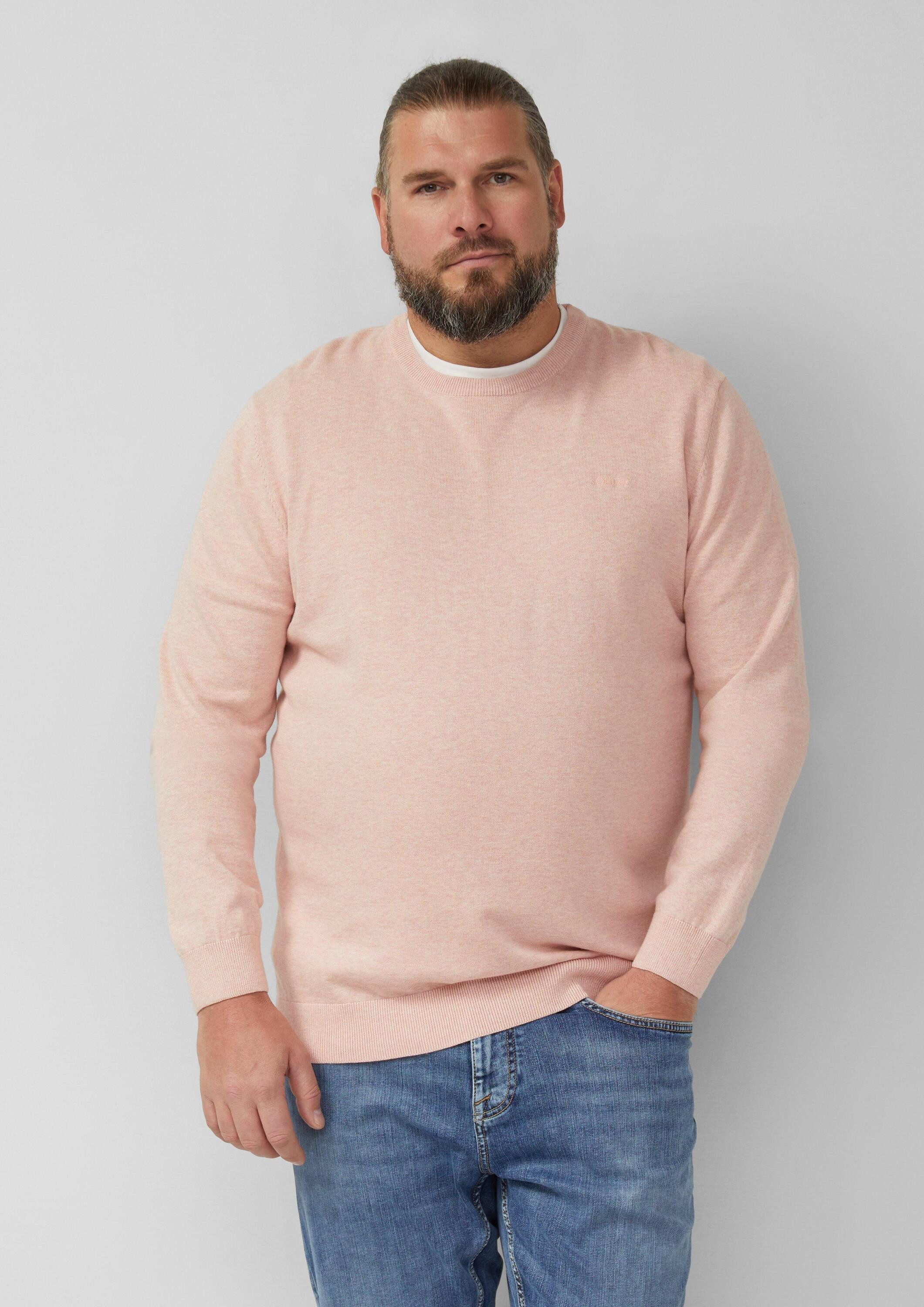 s.Oliver Longpullover Strickpullover Strickpullover mit Logo-Stickerei