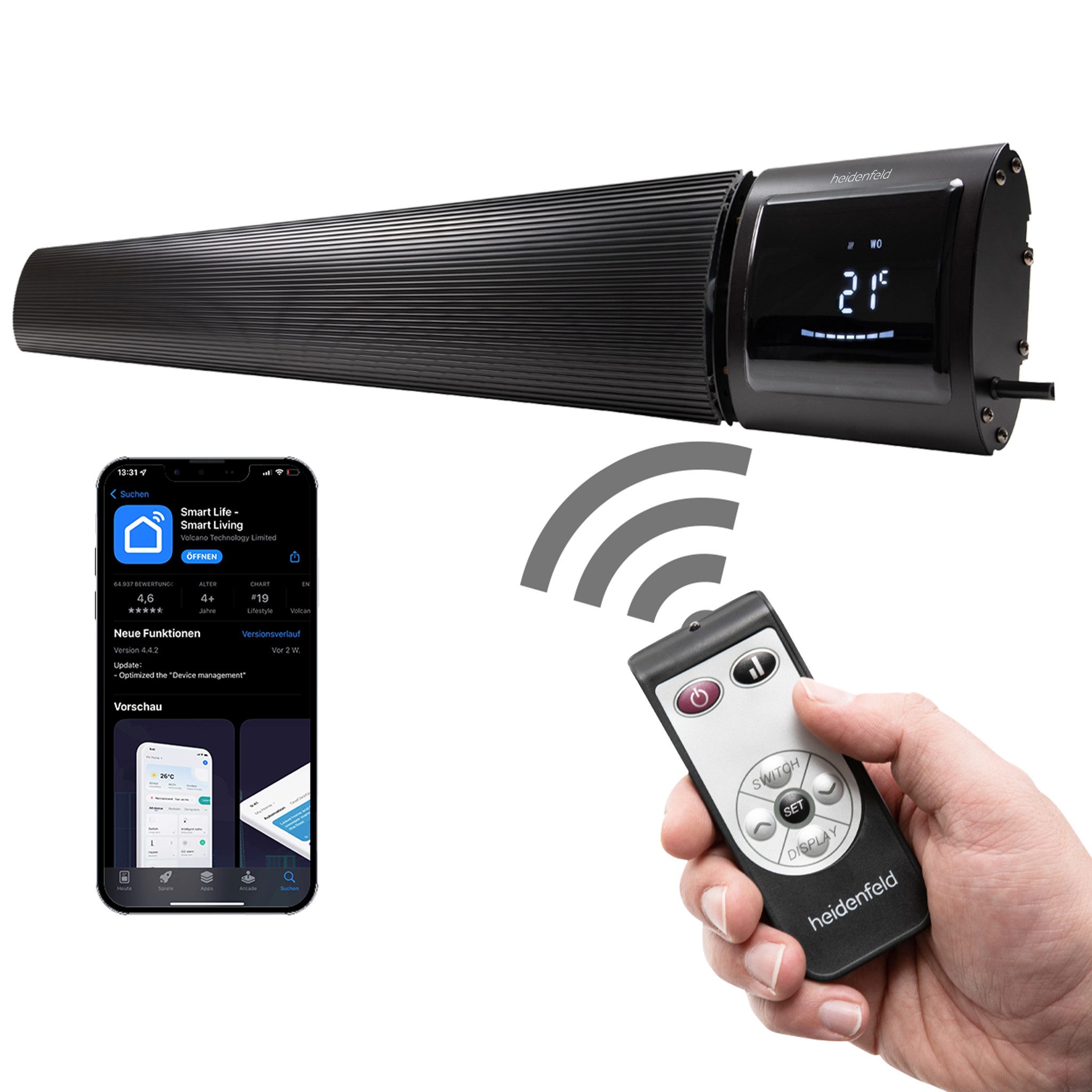 Heidenfeld Heizstrahler Dunkelheizstrahler Heizstrahler Terrasse Inferno DH günstig online kaufen