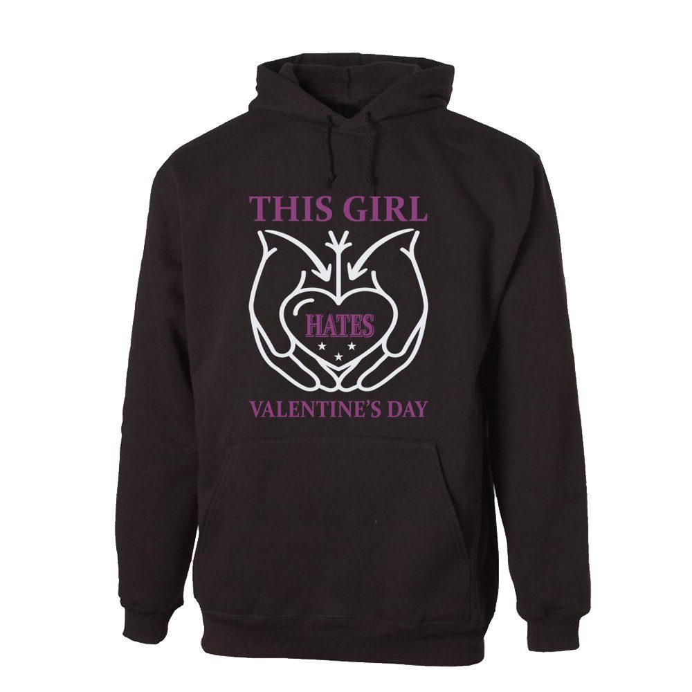 G-graphics Hoodie This Girl hates Valentine´s Day mit trendigem Frontprint mit Spruch zum Valentinstag