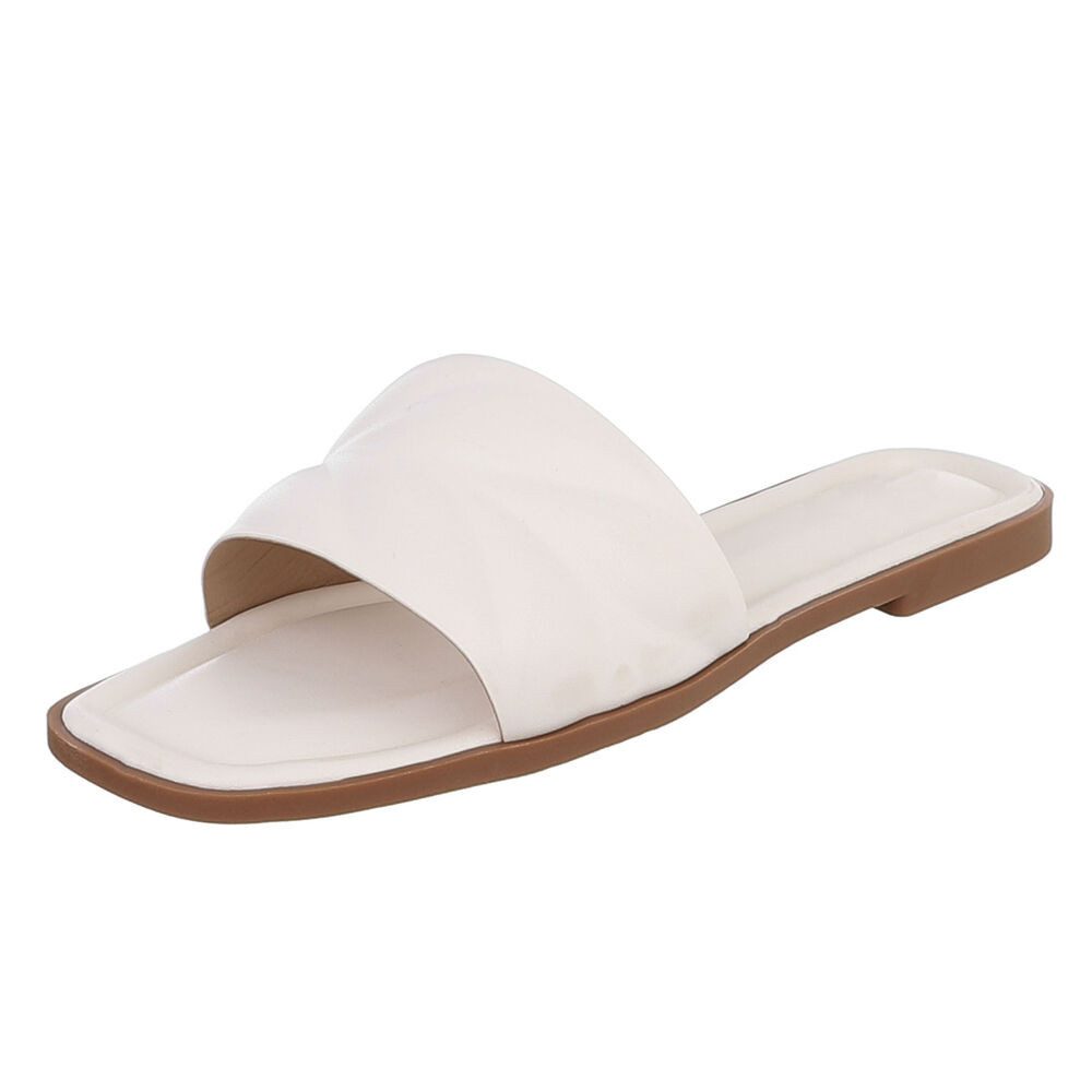 Damen Slipper mit gepolsterter Riemen-Optik Pantolette