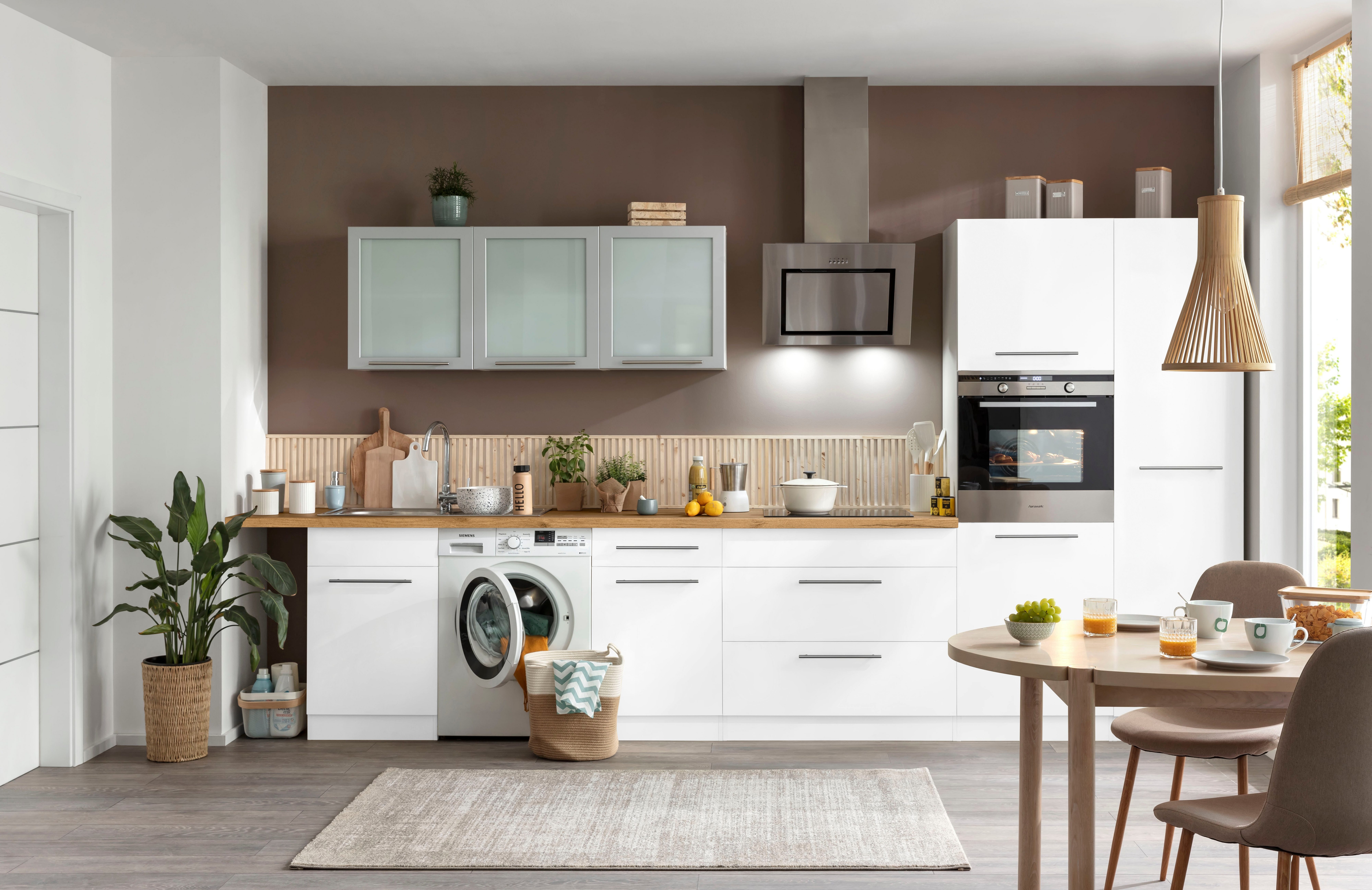 wiho Küchen weiß/weiß 90 cm Weiß breit, Unna ohne Arbeitsplatte | Kochfeldumbauschrank
