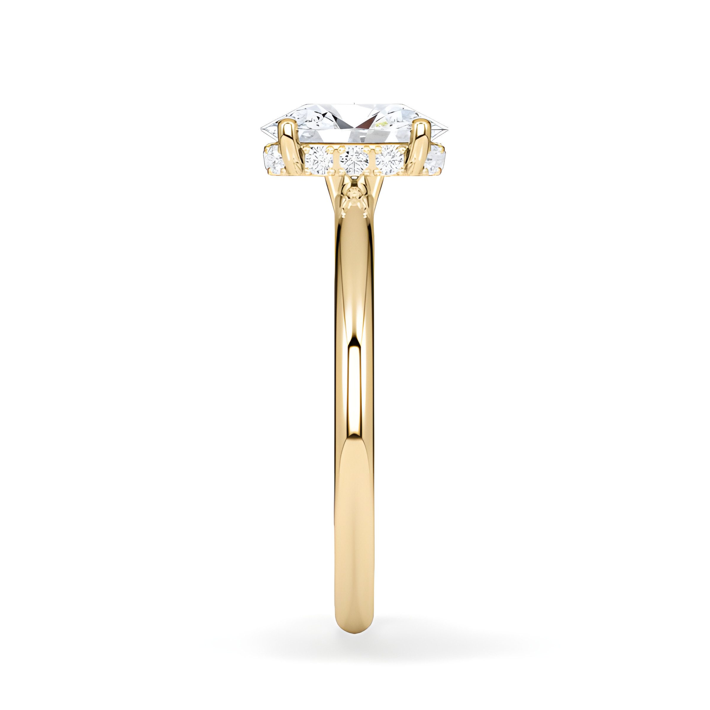 Adam & Eve Diamantring 750/- Gold - großer Diamant 1,00ct + 12 x 0,07ct Brillanten (Verlobungsring + Ringbox, LAB02 Diamantring), Lab Grown Diamonds - Nachhalti – Bild 4 von 5