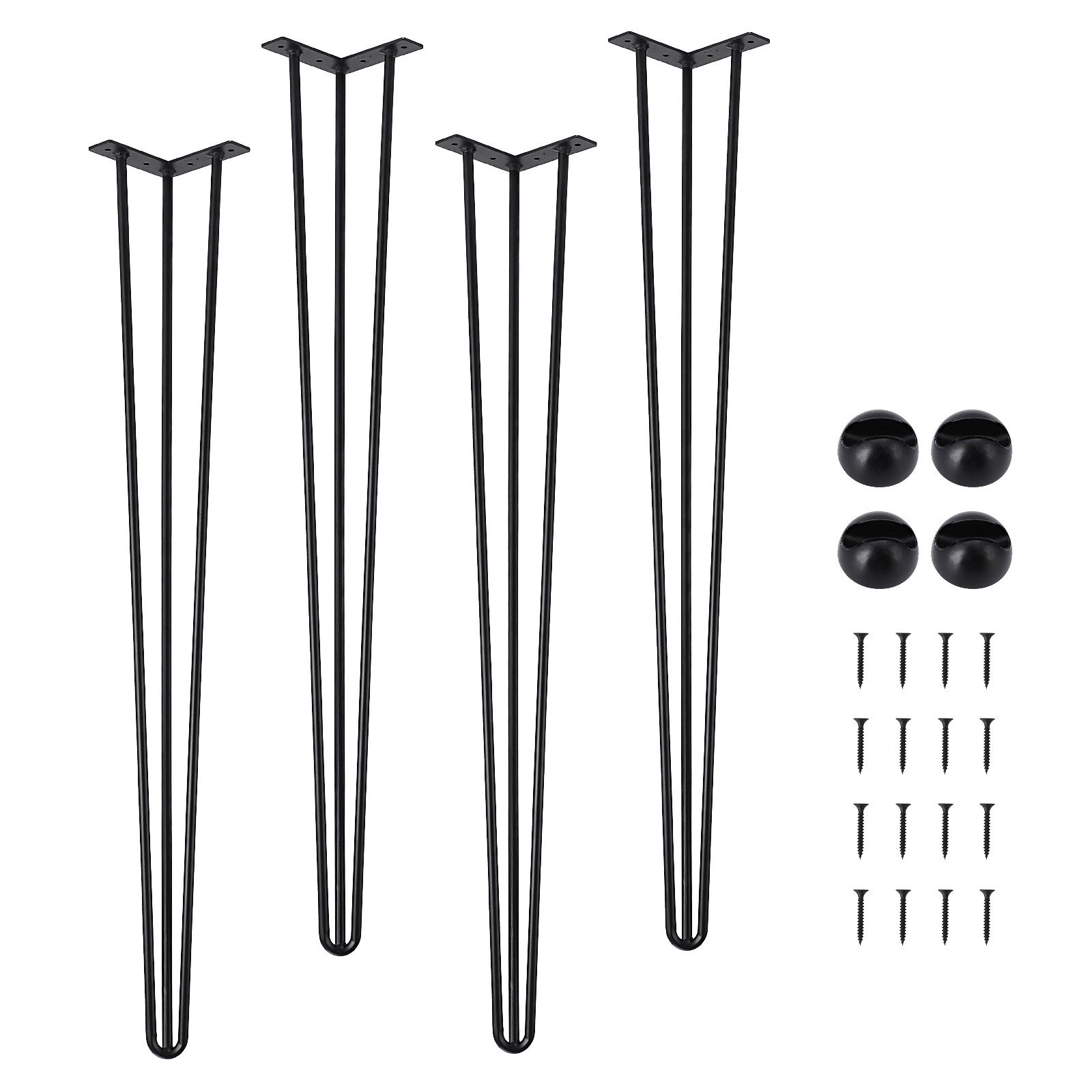 GarveeMore Tischbein Tischbein Hairpin 4er Set, Metall, aus Stahl, 3 Streben, DIY 86cm Haarnadelbeine für Tisch