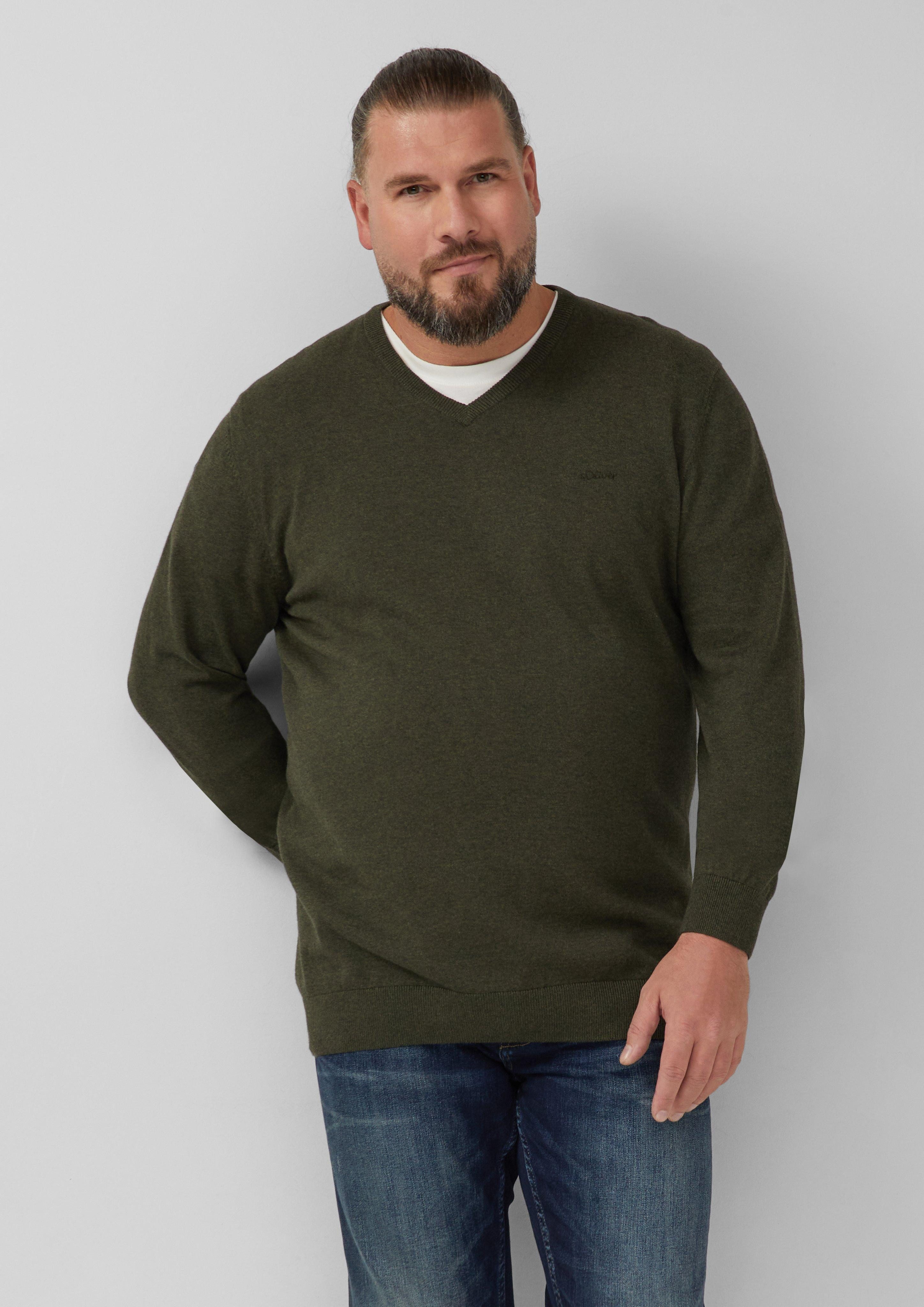 s.Oliver Strickpullover Strickpullover mit Logo-Stickerei günstig online kaufen