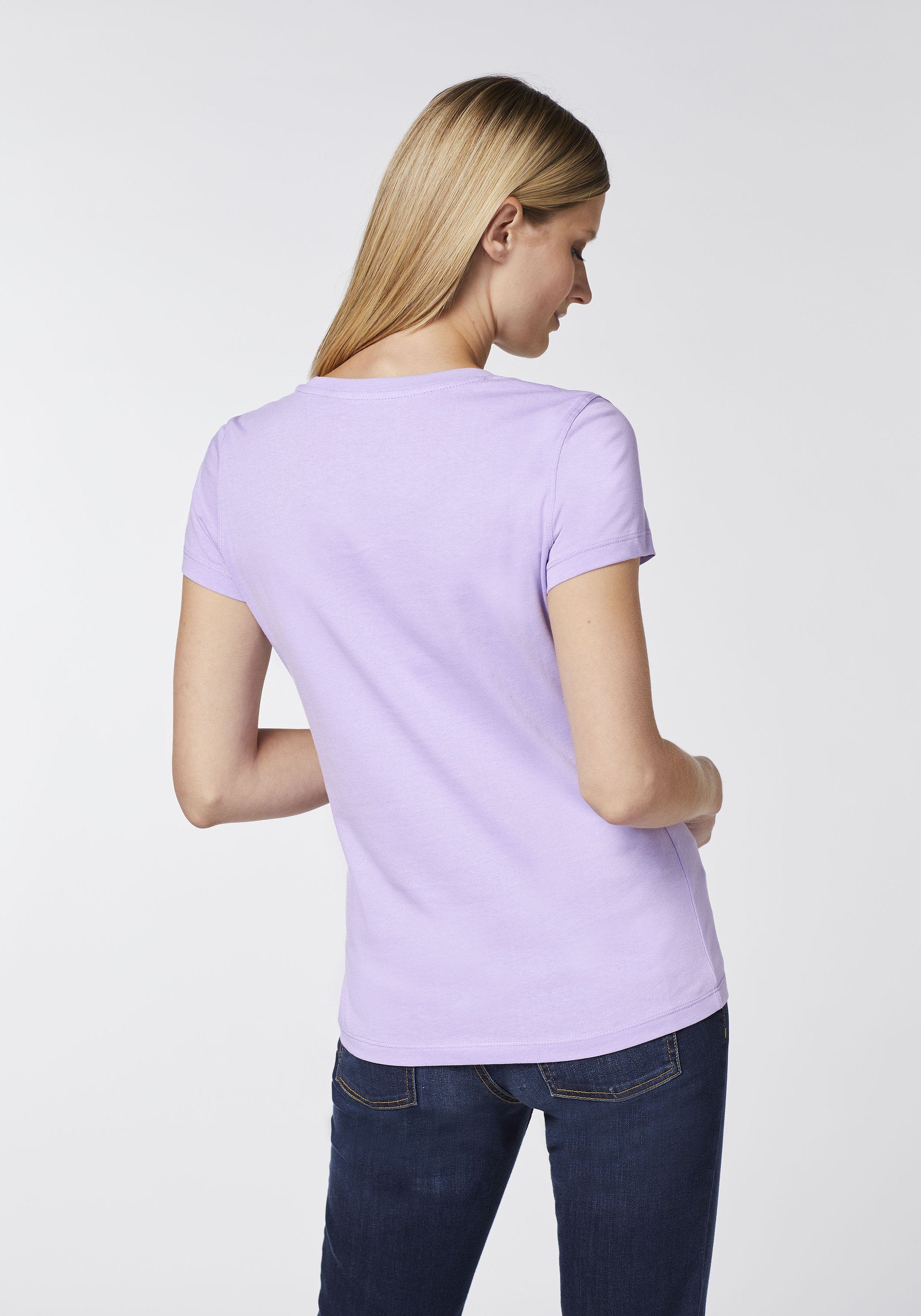 Jeans 15-3716 Oklahoma Logo-Schriftzug mit Print-Shirt Herz-Motiv Purple und Rose
