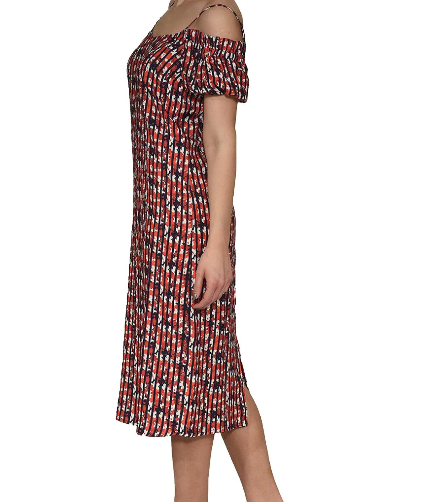 Mexx Sommerkleid »MEXX Jersey-Kleid blumiges Damen Midi-Kleid mit  Carmen-Ausschnitt Spaghettiträger-Kleid Rot« online kaufen | OTTO