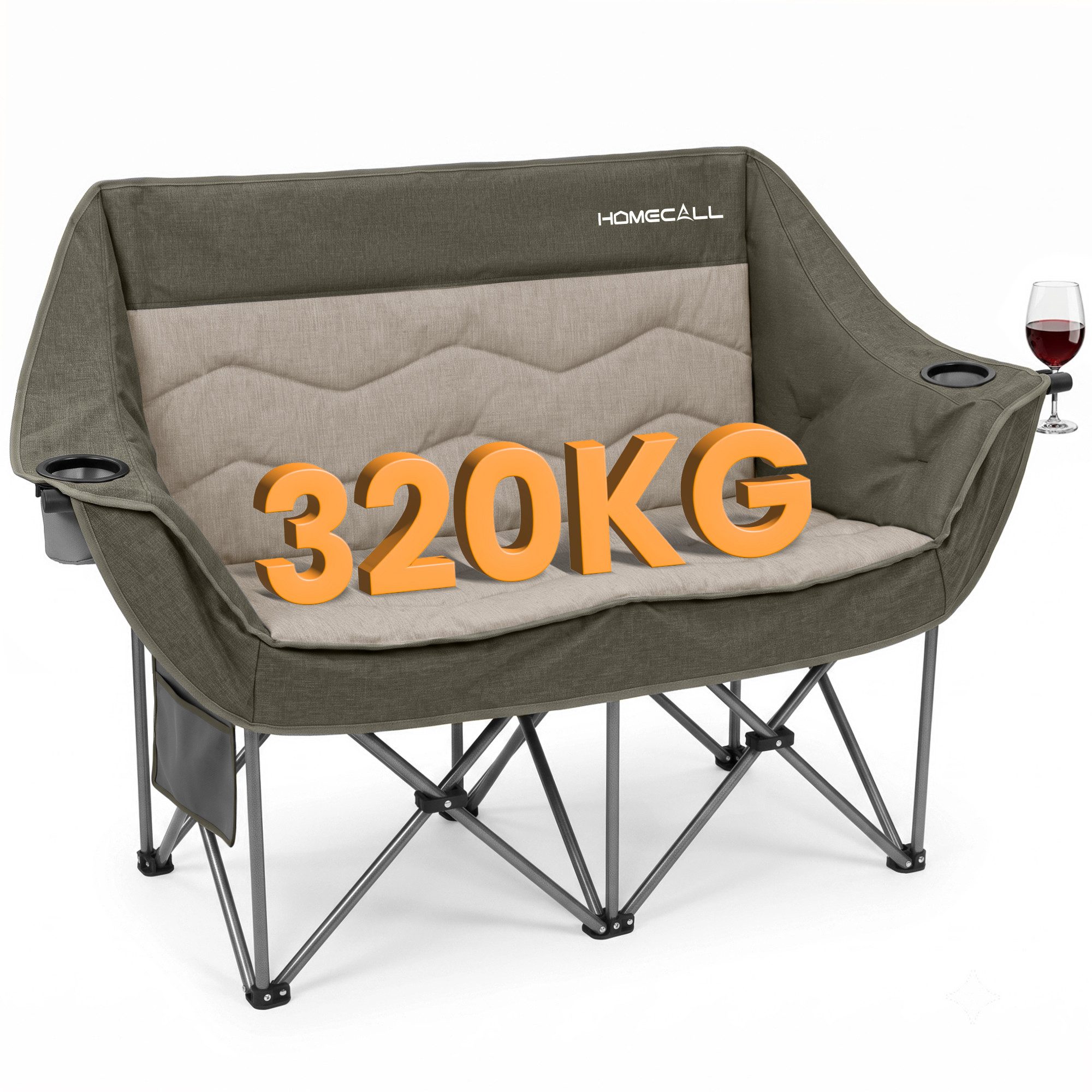 HOMECALL Campingstuhl Camping sofa Faltbar Karpfenstuhl Camping Couch Doppelter (1 St)