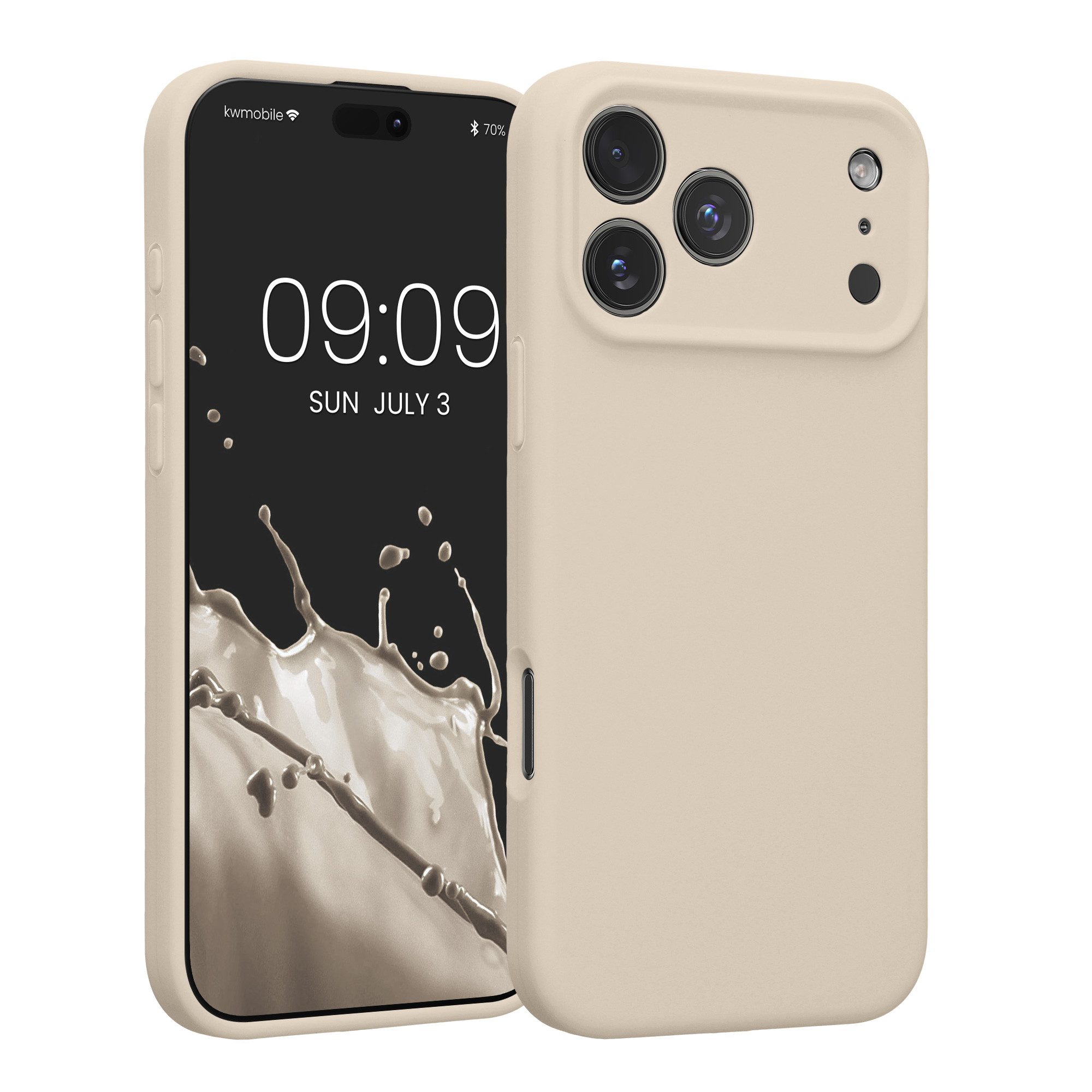 kwmobile Smartphone-Hülle Handyhülle für Apple iPhone 18 Pro Max / iPhone 17 Pro Max Hülle, Hülle Silikon gummiert - Handyhülle - Handy Case in Creme