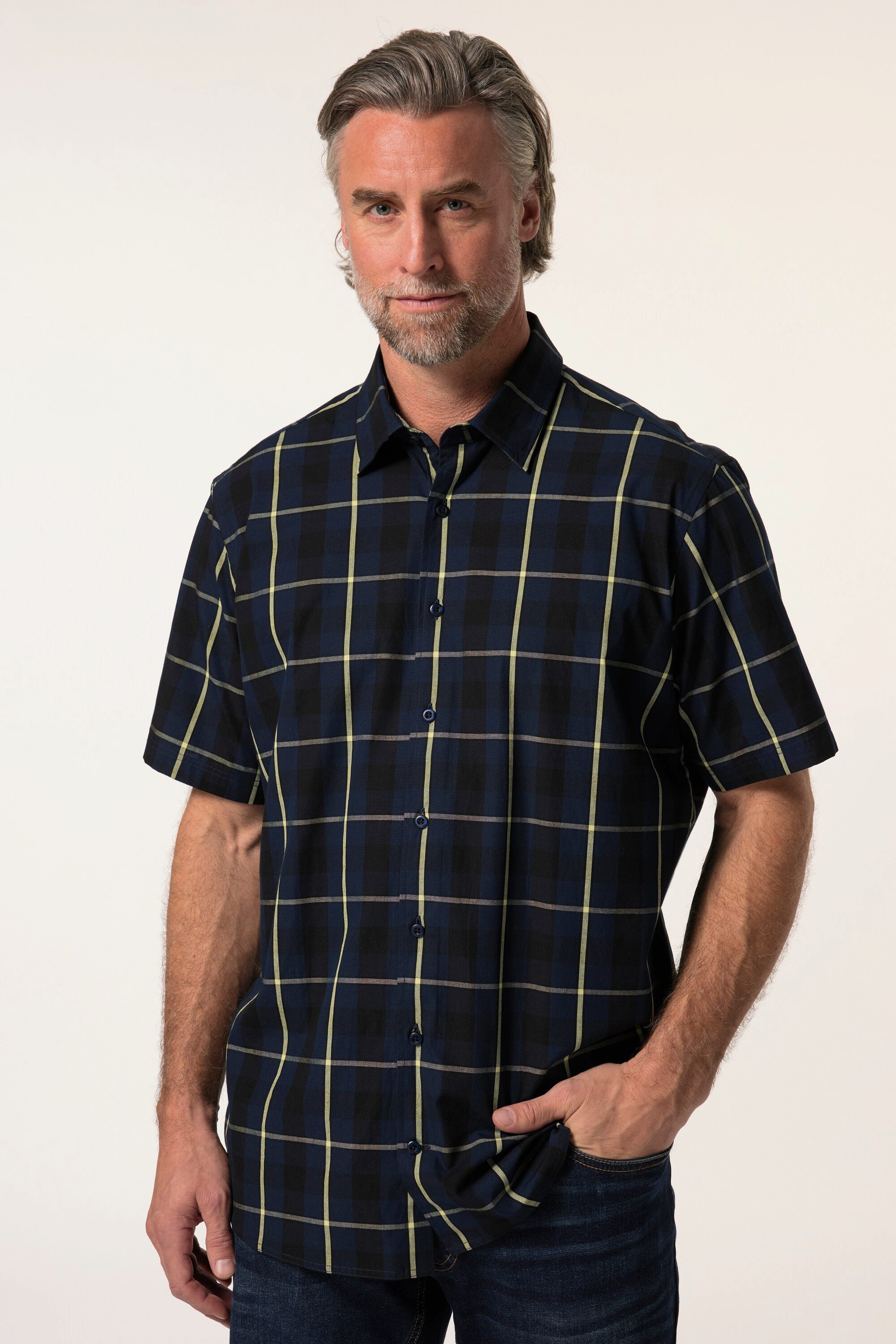 Boston Park Kurzarmhemd Karohemd Halbarm Kentkragen Comfort Fit