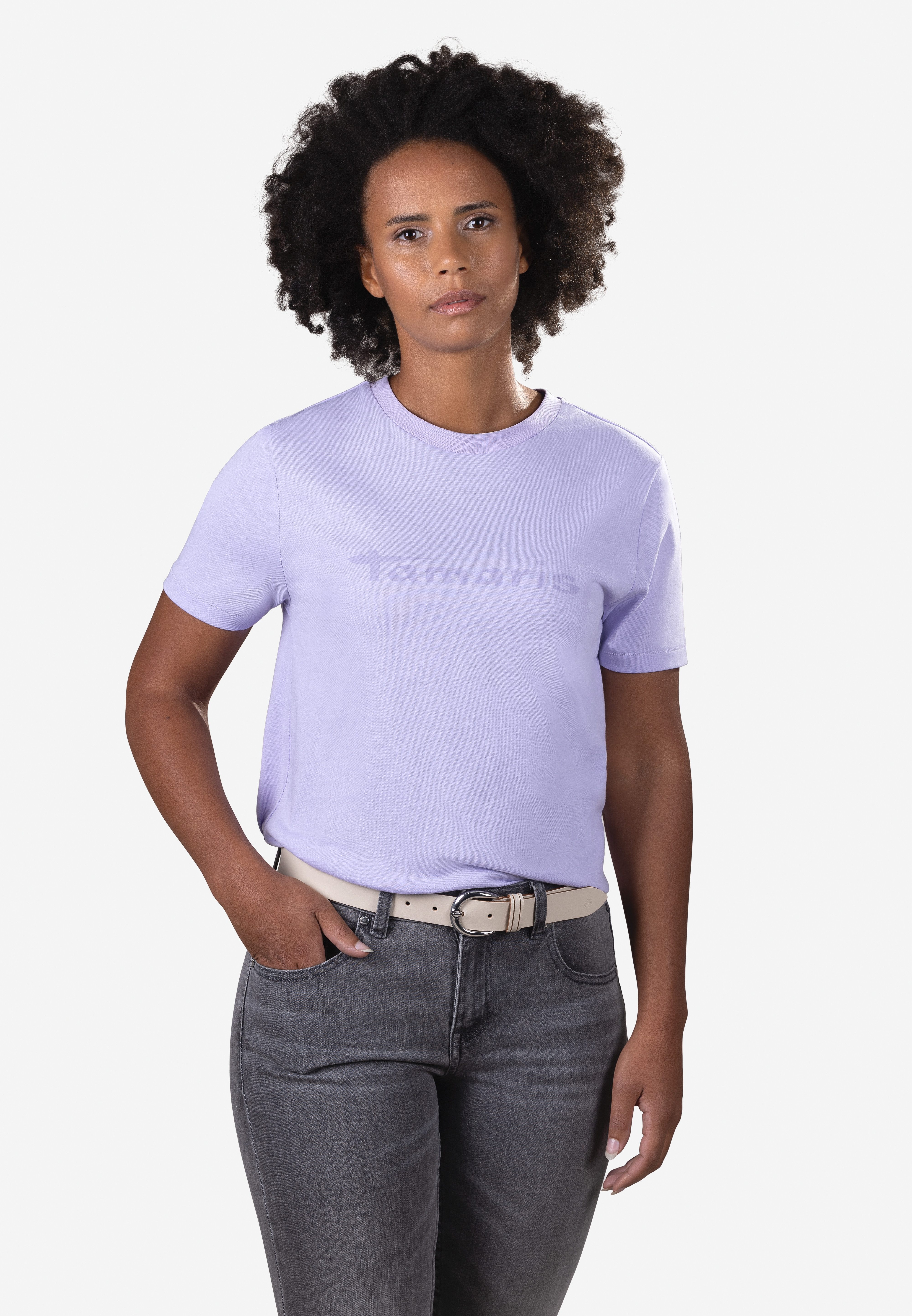 Tamaris Ledergürtel mit glänzender silberfarbener Schließe