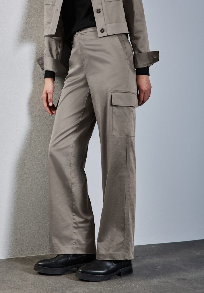 STREET ONE 3/4-Hose STREET ONE / Da.Casual-Hose / Straight Leg Cargo Set Satin