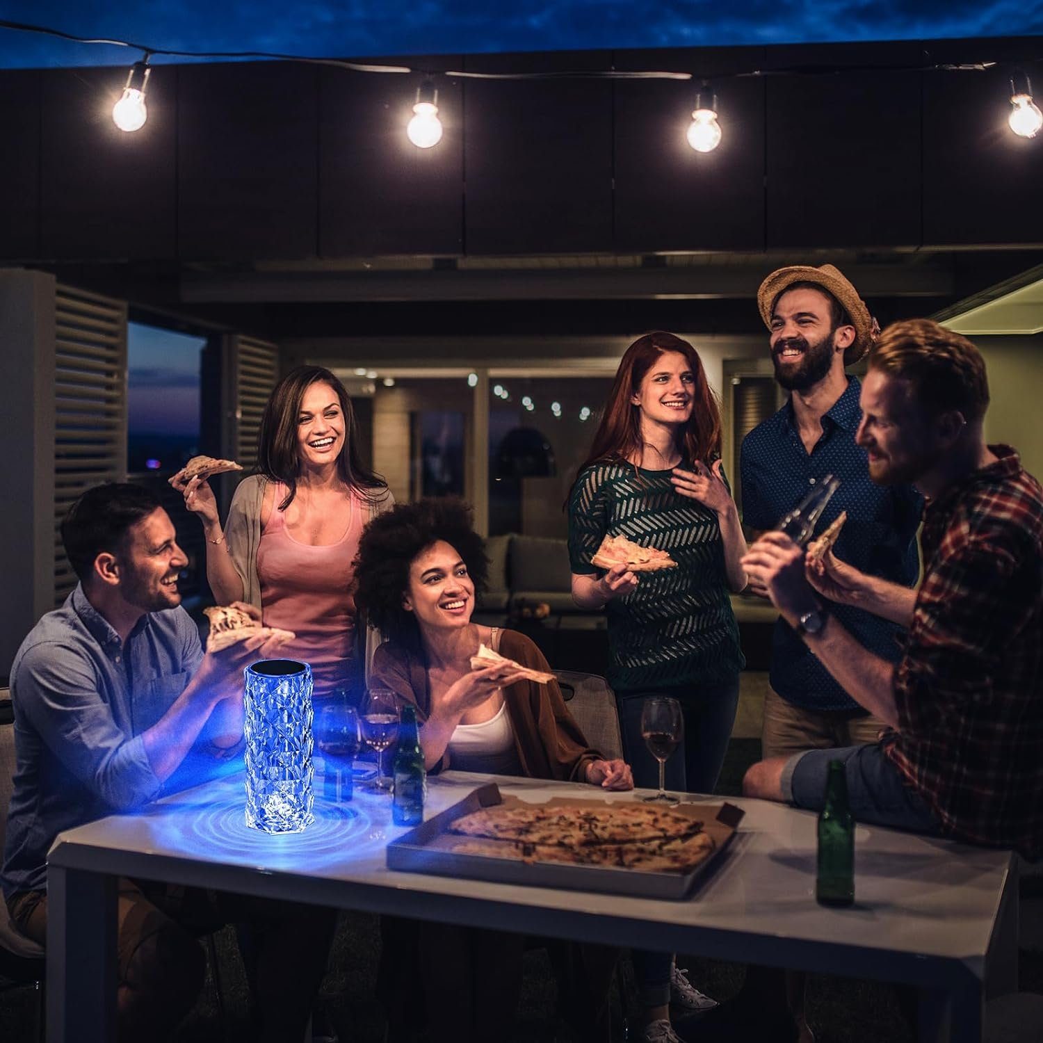 XINGGANG Tischleuchte Rose Kristall Lampe LED 3D Effekt, Touch & Fernbedienung, Dimmbar, Touch und Farbwechsler, LED fest integriert, Geschenk romantische Anlässe, Dekoration Ambiente-Beleuchtung