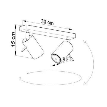 etc-shop LED Deckenspot, Leuchtmittel nicht inklusive, Deckenleuchte Deckenlampe Grau verstellbare Spots Wohnzimmer Esszimmer