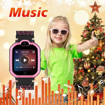 PTHTECHUS Smartwatch (1,37 Zoll, 4G), Kinder 4 G für Mädchen und Mädchen mit GPS WiFi Videoanruf Sprachchat