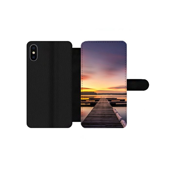 MuchoWow Handyhülle Steg - Sonnenuntergang - Wasser - Meer - Spiegelung Handyhülle Telefonhülle Apple iPhone Xs Max