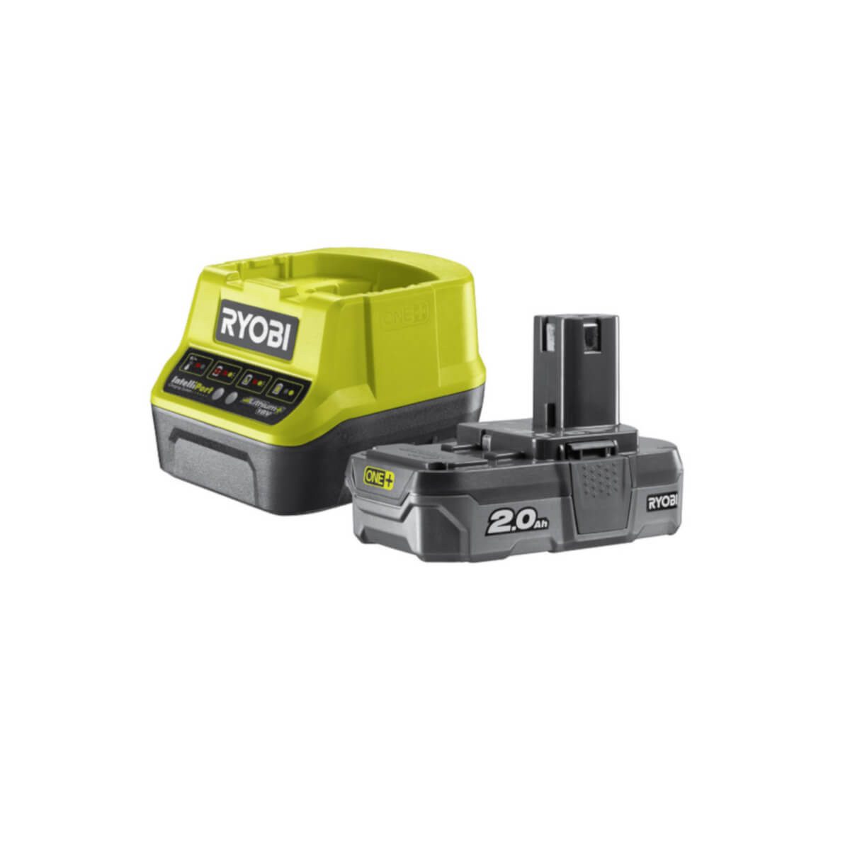 Ryobi Ryobi 2,0 Ah Akku & Schnellladegerät ONE+ 18 V RC18120-120, Starterset Akku Starter-Set