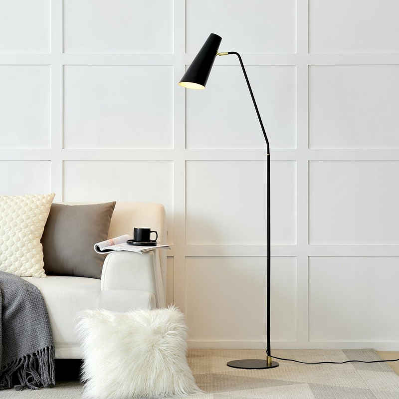 lux.pro Stehlampe, Stehlampe Norwich verstellbare Stehleuchte für Wohnzimmer Schlafzimmer Hausleuchte Metall Schwarz