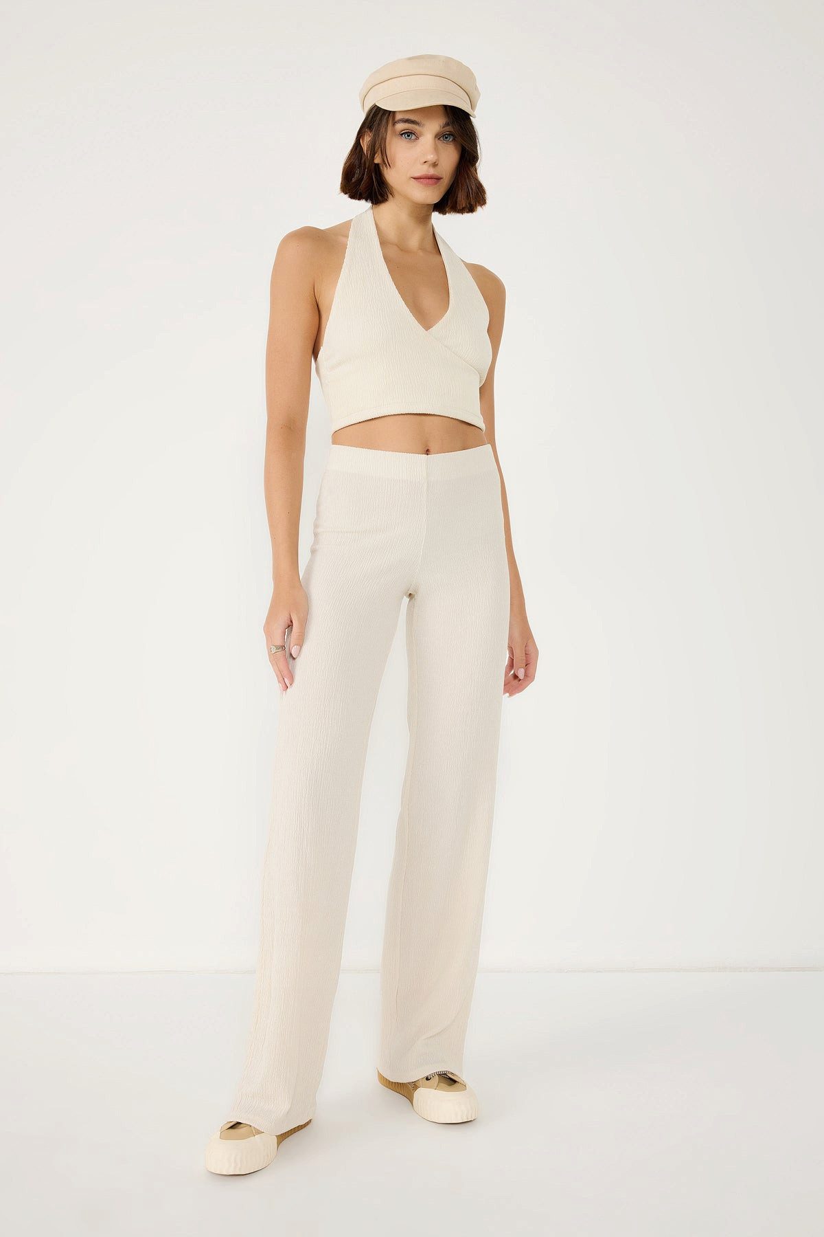 Bequeme Jeans Schlaghosen mit hohem Bund