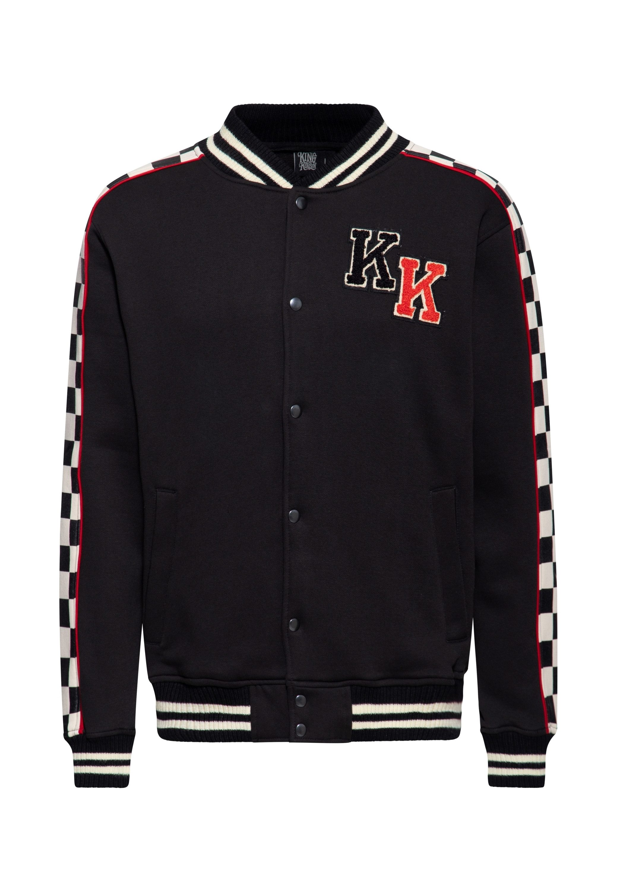 KingKerosin Collegejacke Los Angeles Supply Co. (1-St) Ärmel mit Checkerboard-Streifen