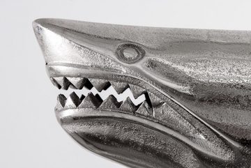 riess-ambiente Tierfigur HAI 68cm silber (Einzelartikel, 1 St), Wohnzimmer · Metall · handmade · Fisch · Deko · Skulptur · Maritim