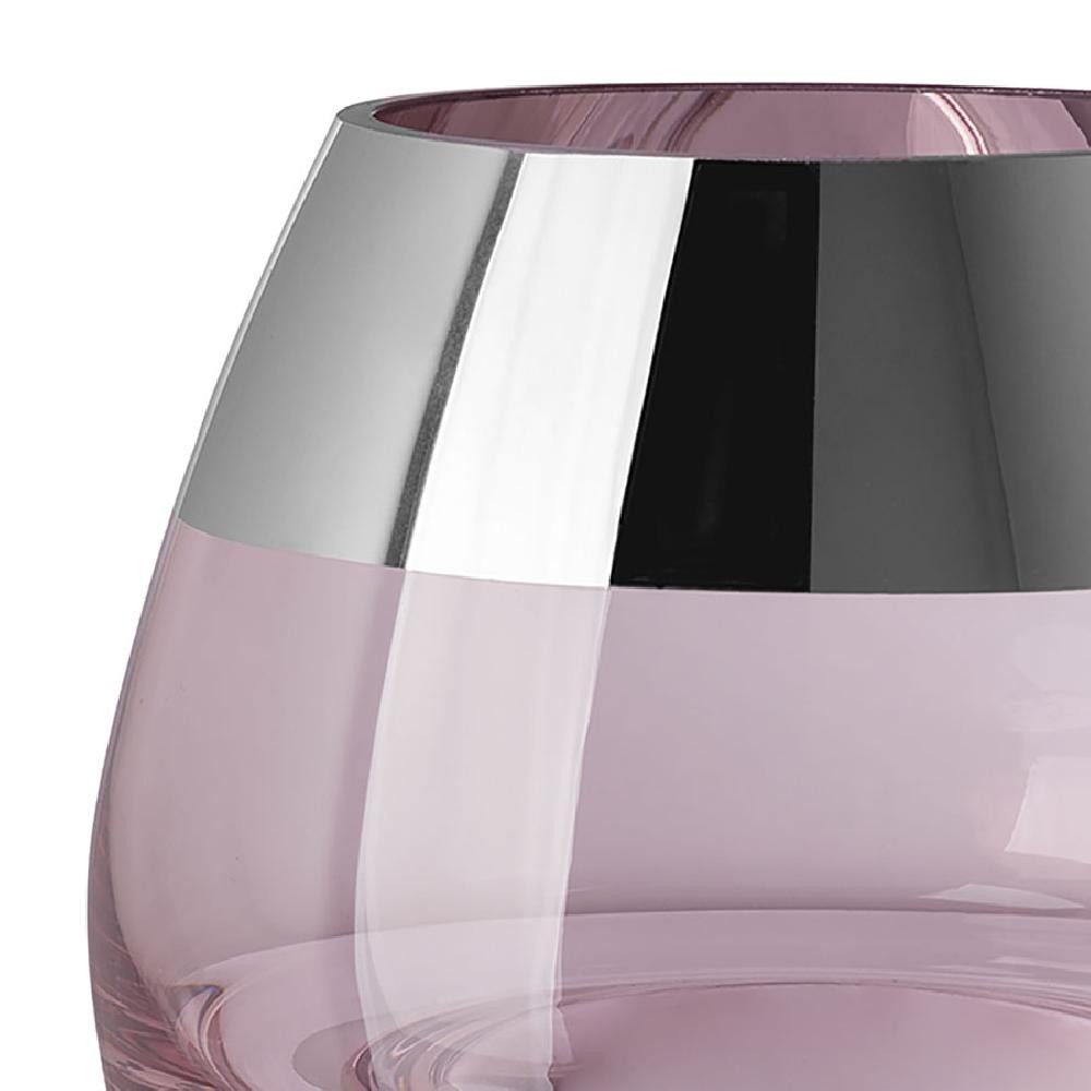 Fink Kerzenhalter Windlicht Bella Rosa mit Platinrand (11cm) – Bild 3 von 5