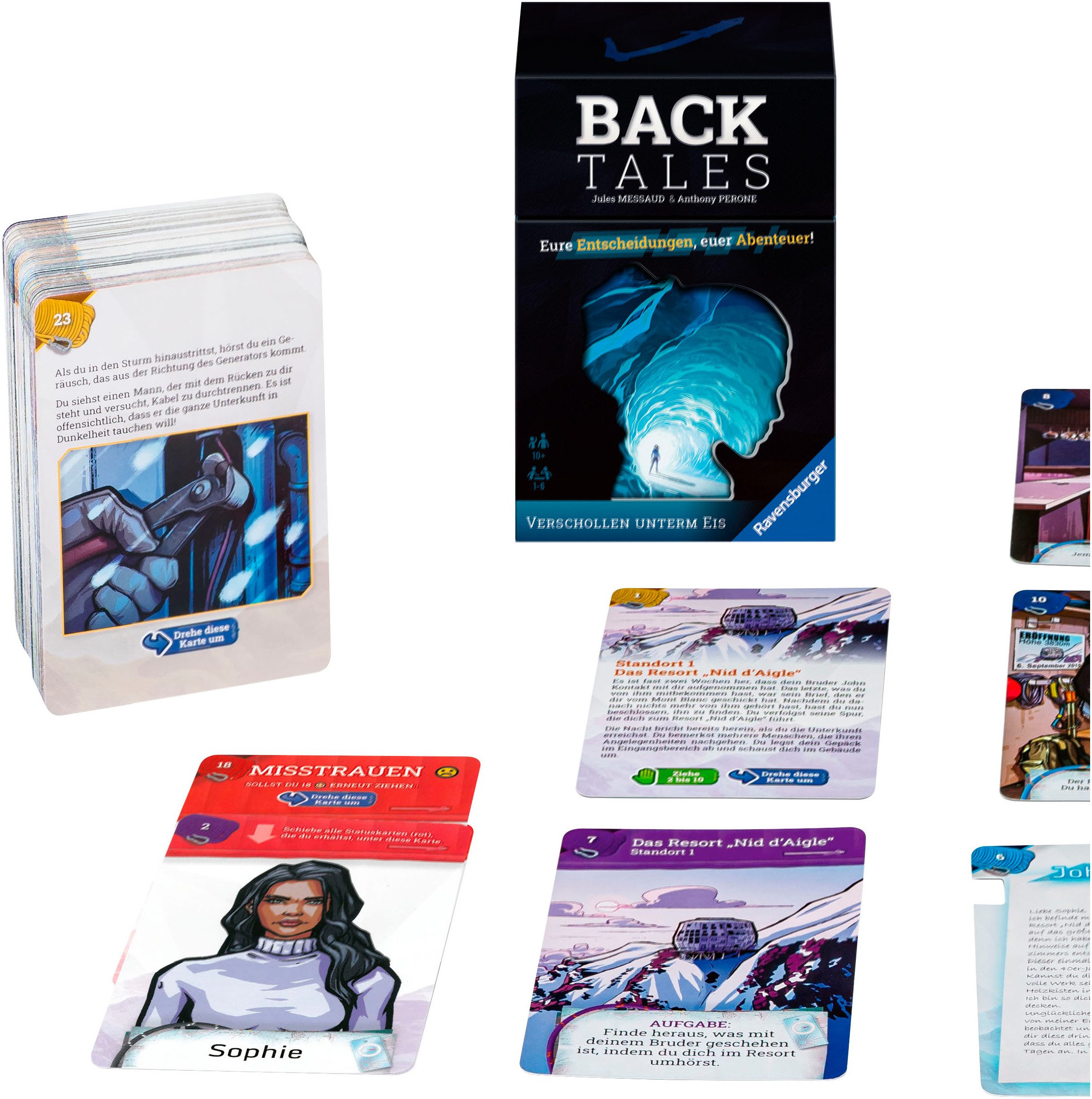 Ravensburger Spiel Back Tales - Verschollen unterm Eis, Familienspiel